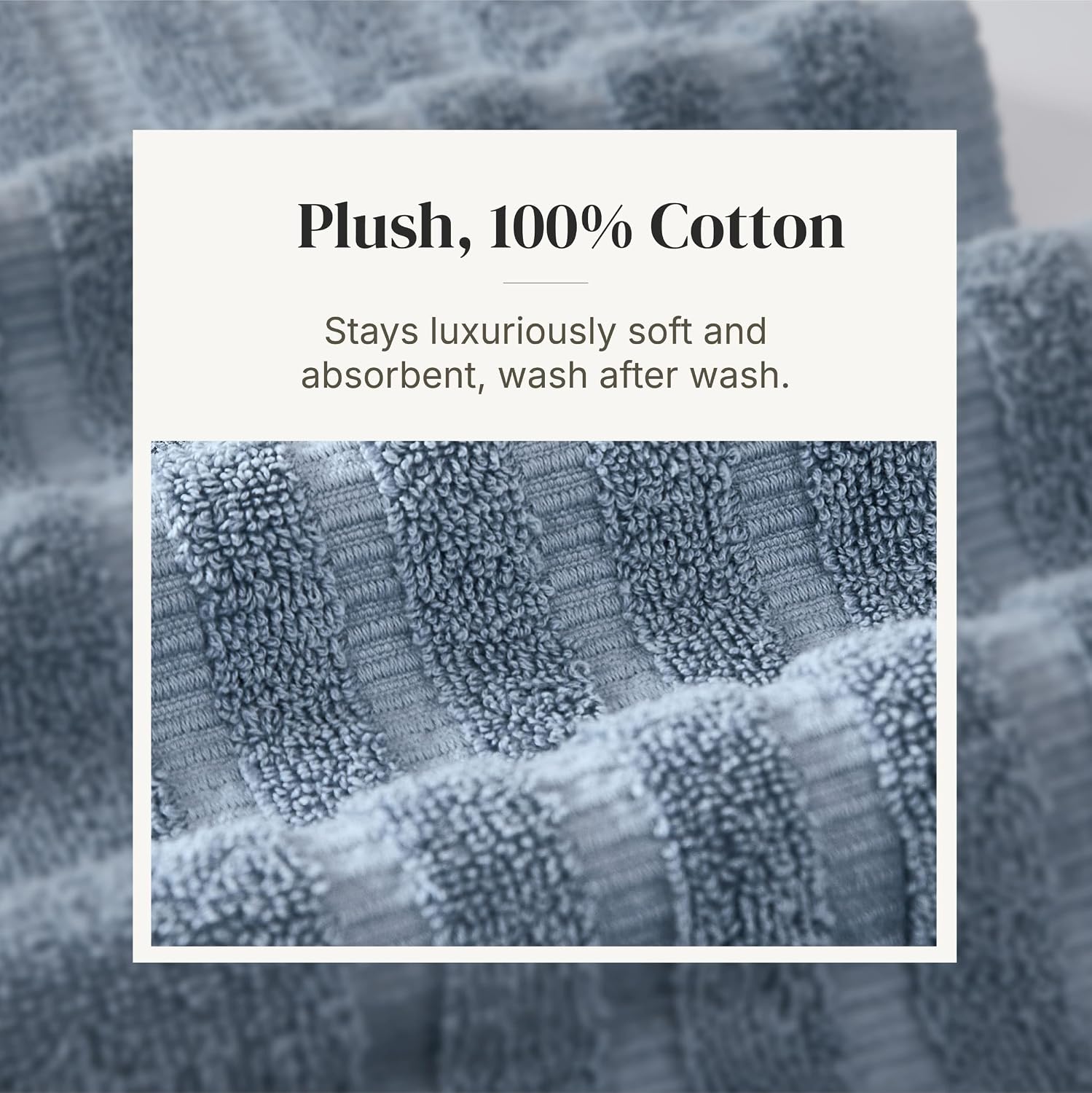 Modern Threads 6 Piece Bath Towel Set – Bathroom Set with 2 Bath Towels, 2 Hand Towels, and 2 Wash Cloths – 100%