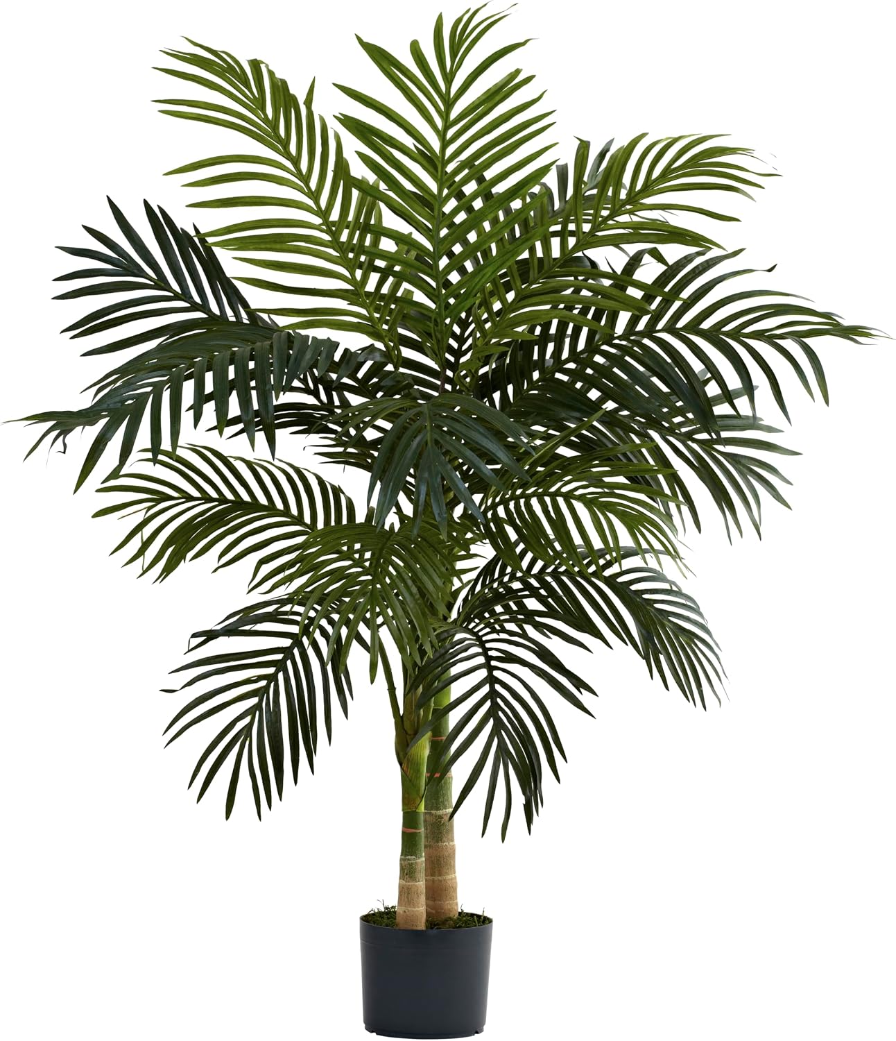 Der Rose 28" Artificial Plants Indoor, Philodendron Plant in Black Gold Pot