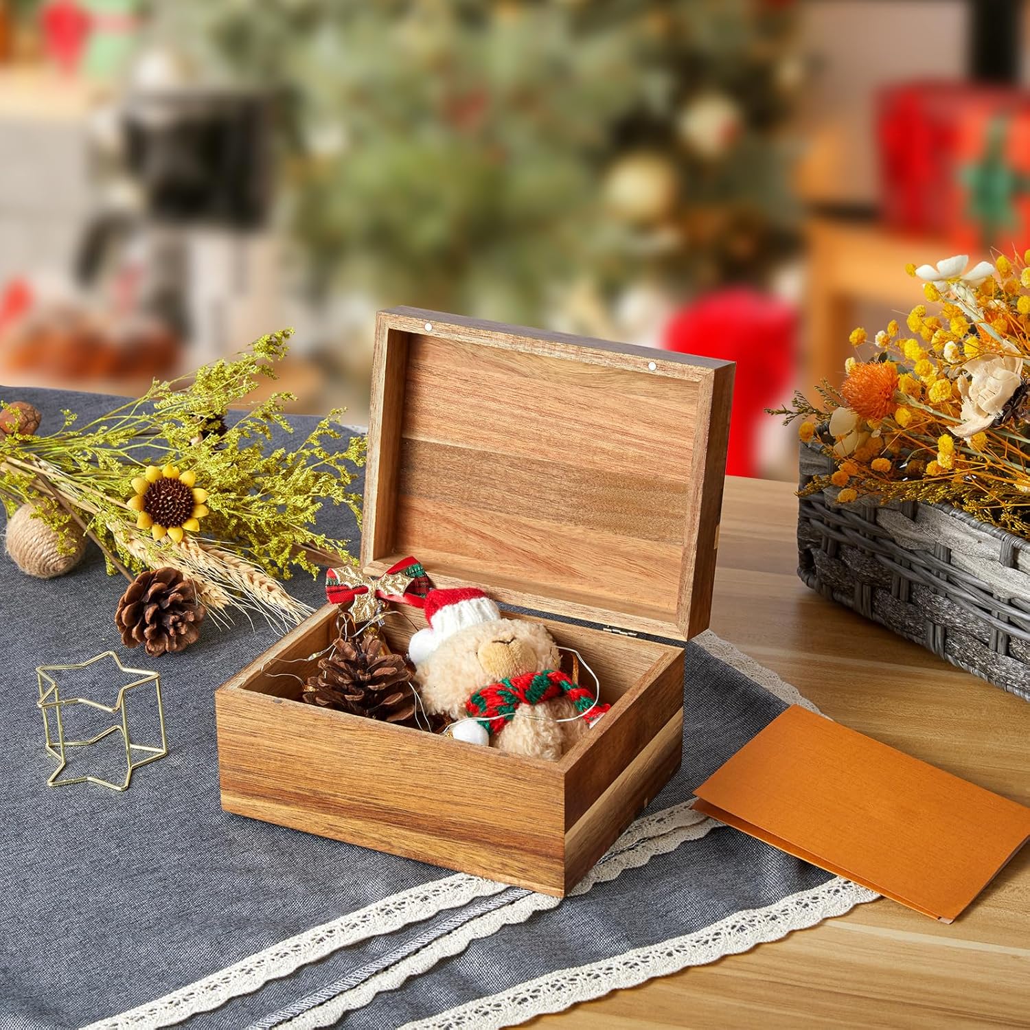 Wood Memory Box / Acacia / Small / 3 x 5