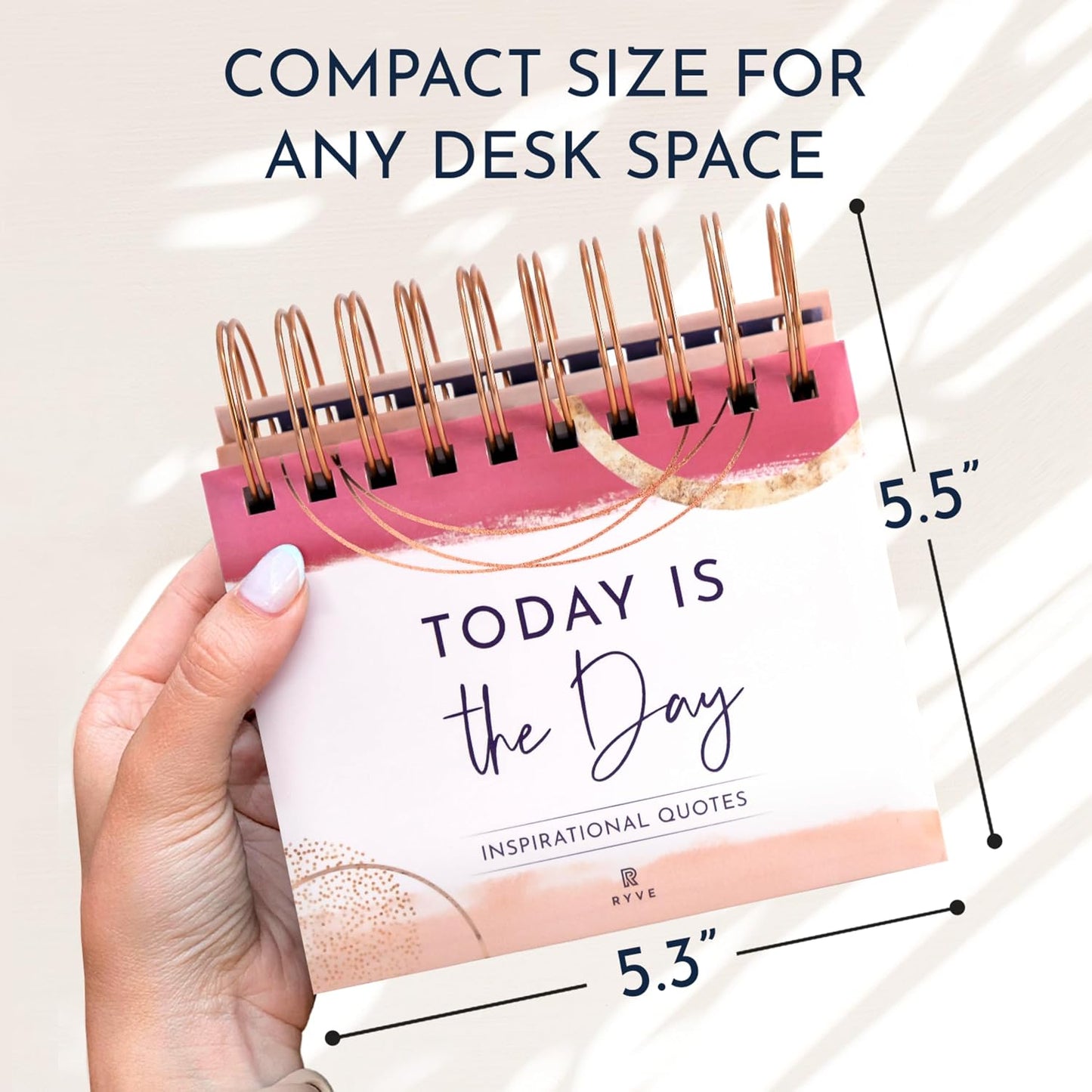 Pink Motivational Desk Flip Calendar with 366 Daily Affirmations for Women | Inspirational Perpetual Desk Calendar
