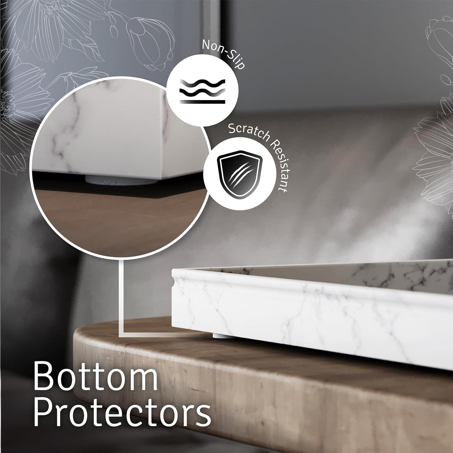 Decor Tray / Coffee Table Tray Decor / White Marble Look