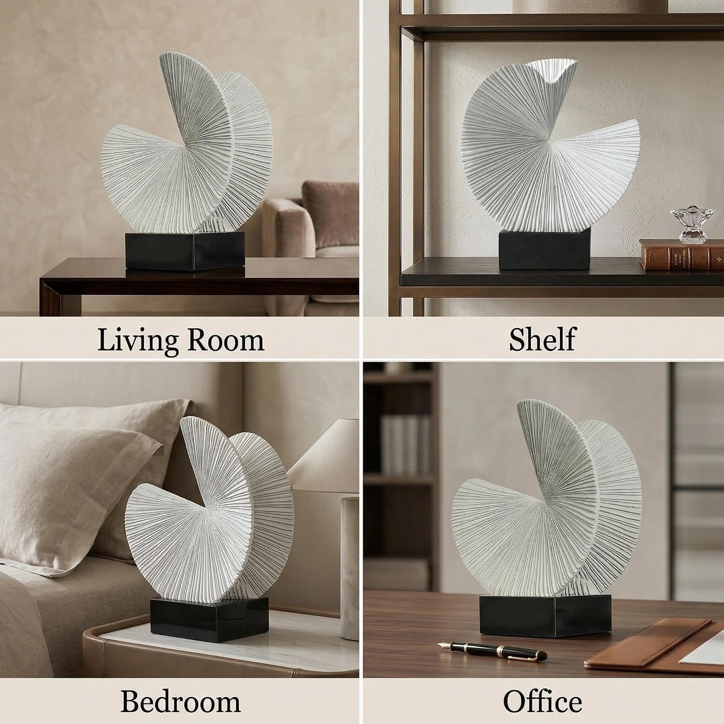 Nature Inspired Decorative Statue / Gray White B