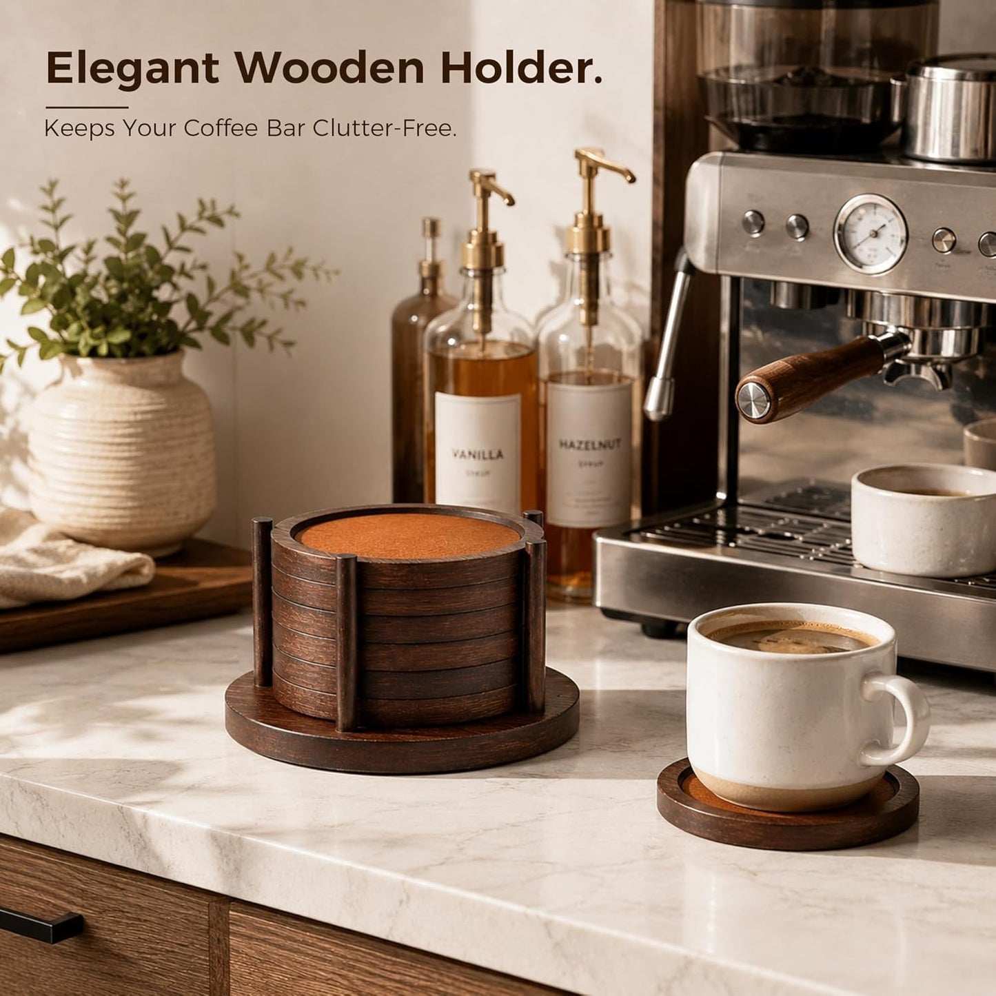 Holder Coffee Table Decor / Dark Brown / Set of 6