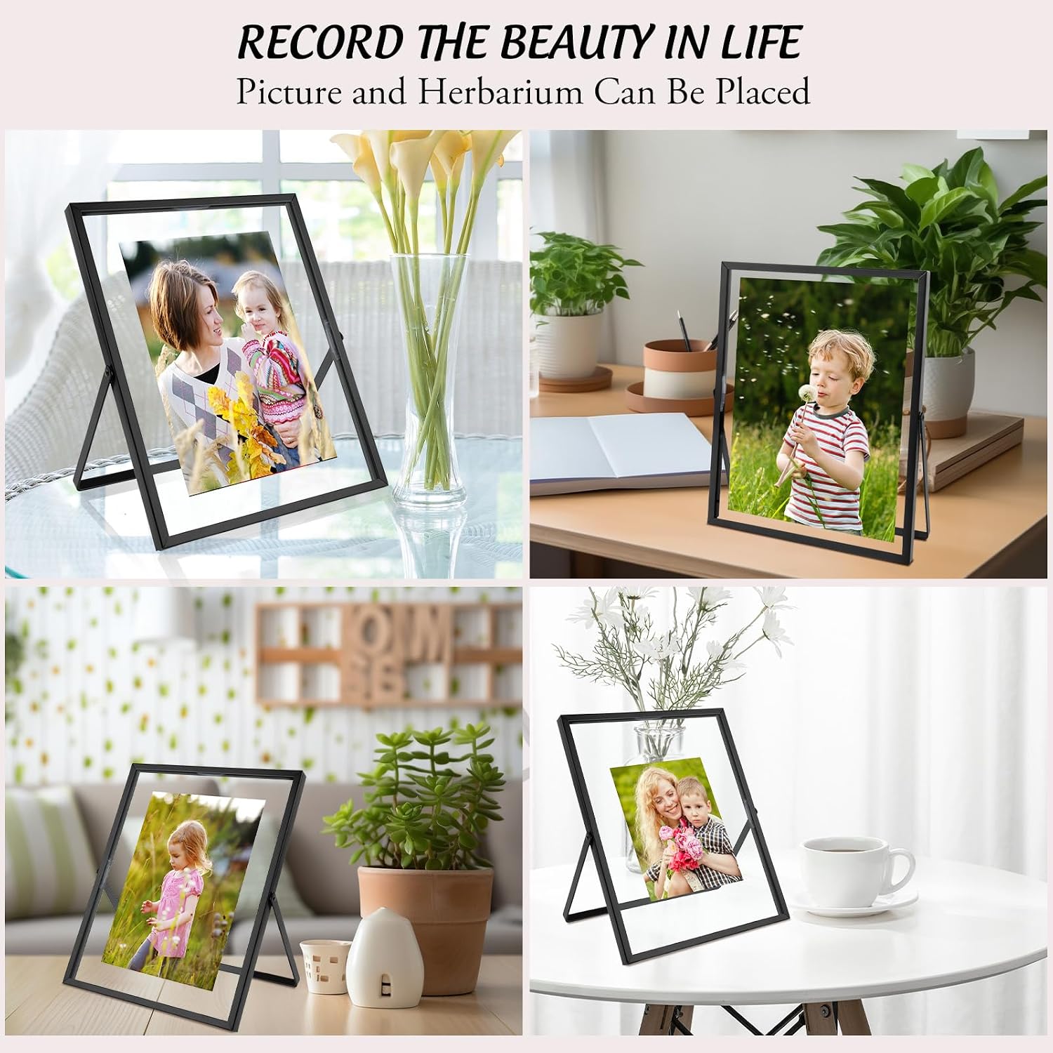 Metal Picture Frames / 8 x 10 / Vertical / Matte Black / Set of 2
