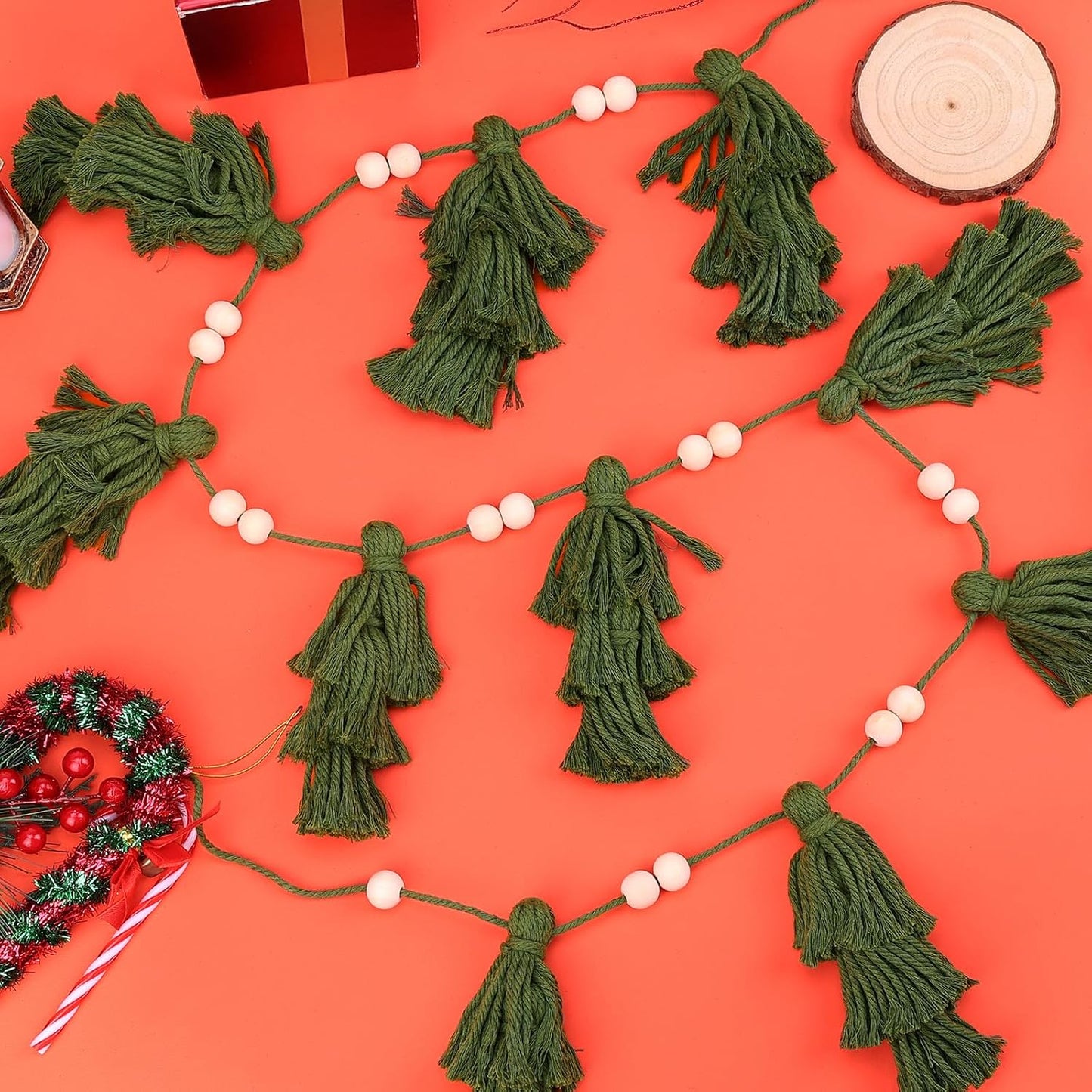Boho Tassel Garland Christmas Tree Banner Decor Wall Hangings Home Decoration / Set of 3