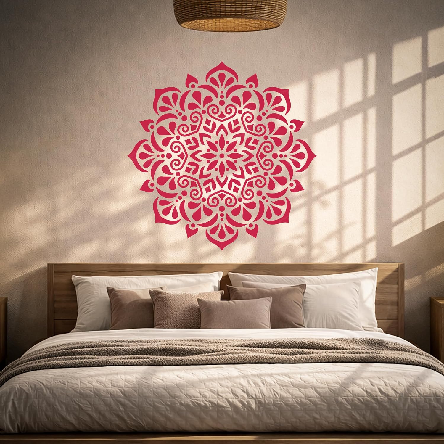 Vinyl Wall Decal Circle Ornament Pattern Mandala Stickers Mural Large / 22.5 x 22.5 / M In / Black