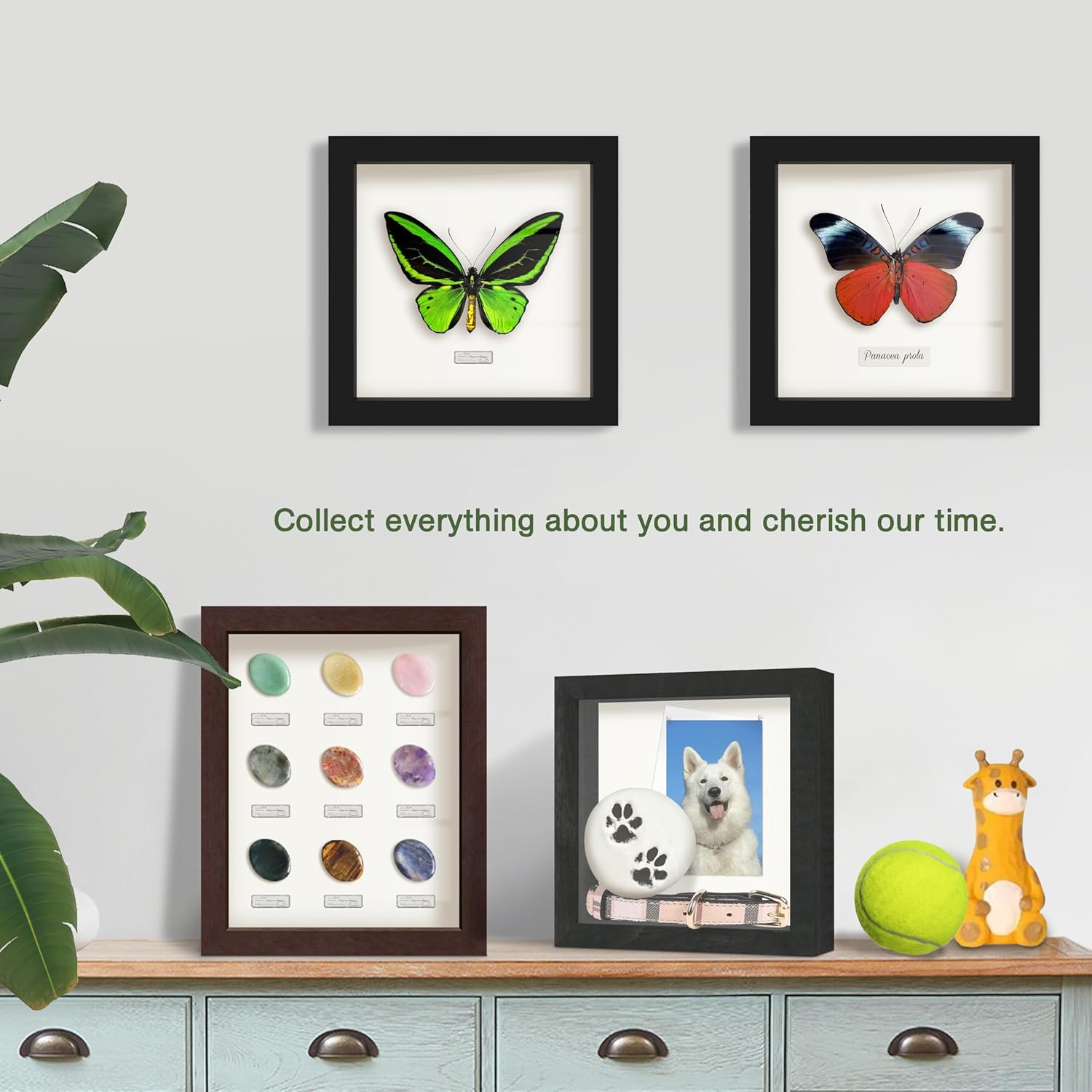 FrameWorks 12" x 18" White Driftwood Wooden Shadow Box Frame – Soft Felt Back, Tempered Glass, and Included Elegant