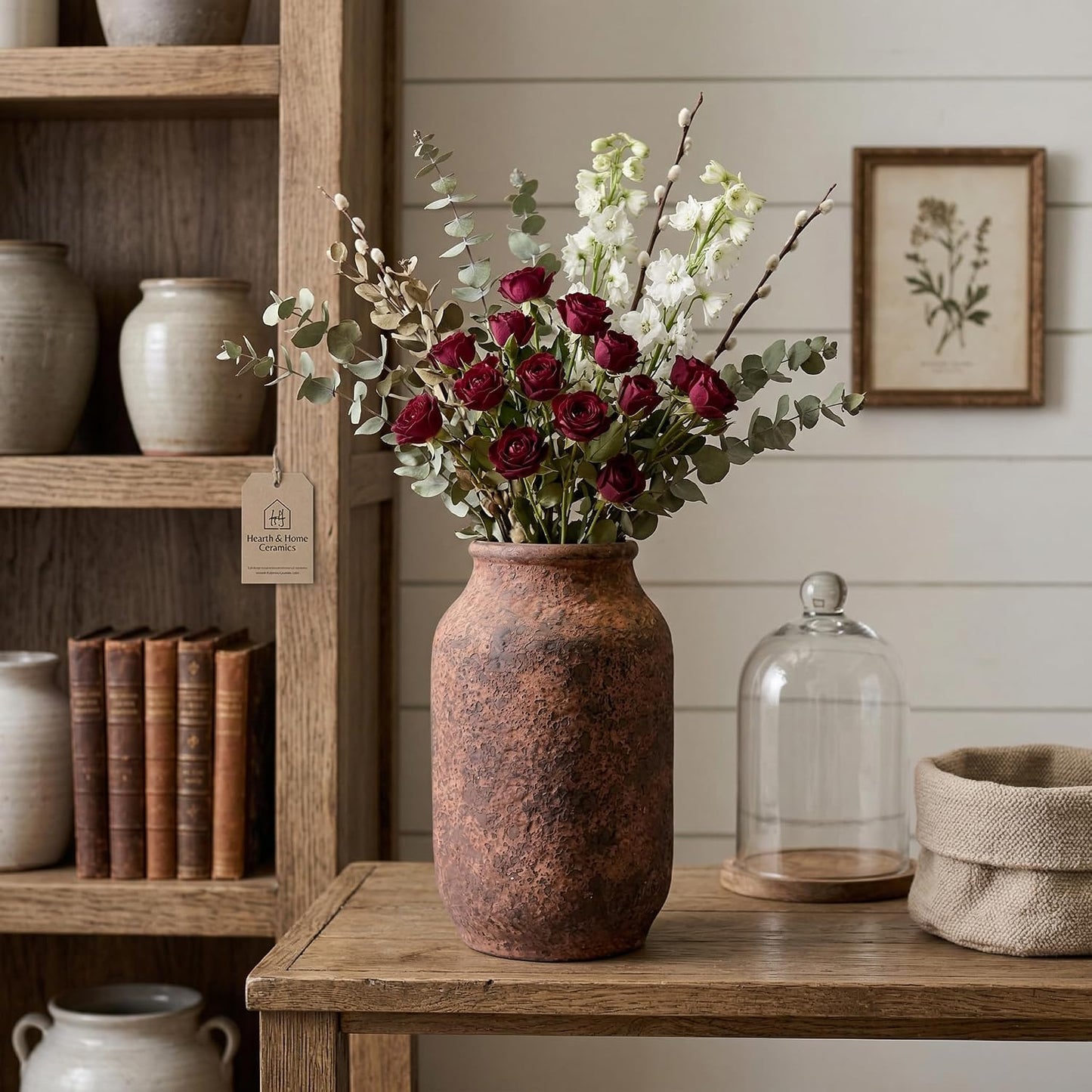 Terracotta Farmhouse Vase / 9 Inch