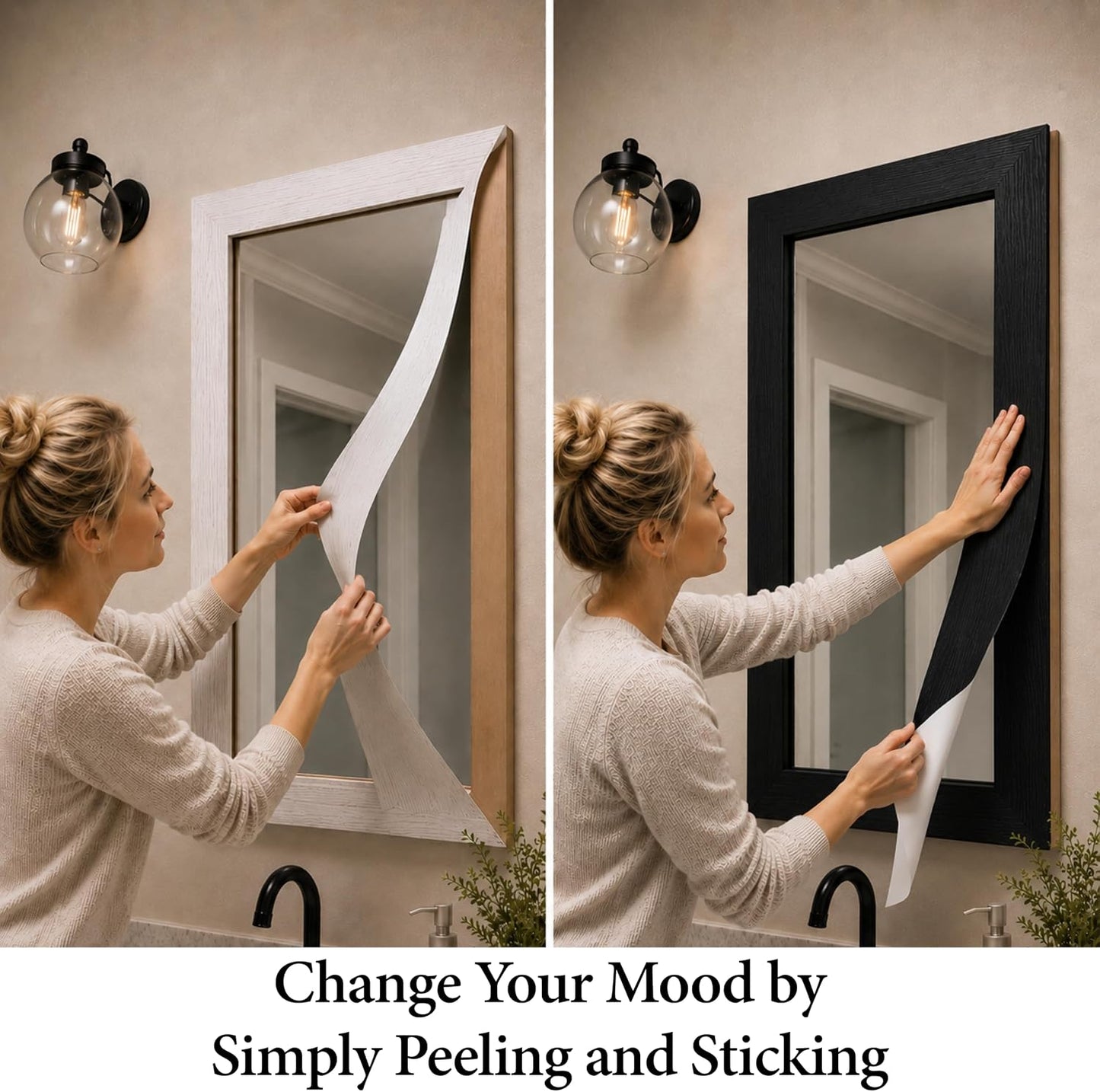 Wood Peel and Stick Wallpaper Waterproof and Easy to Clean / White / 3.9 x 393
