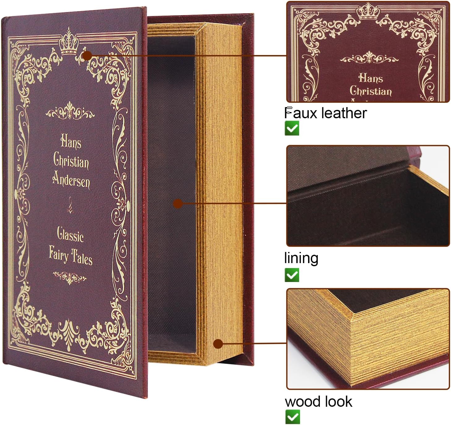 Faux Wood cover Storage for Hidden Jewelry / Classic Fairy Tale