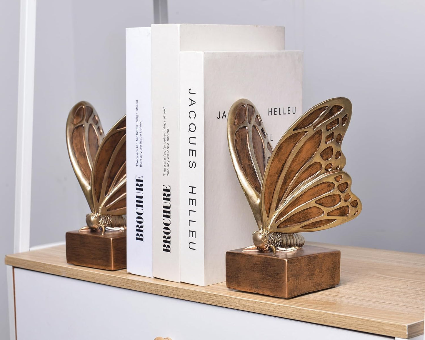 Vintage Butterfly Bookends / Brown