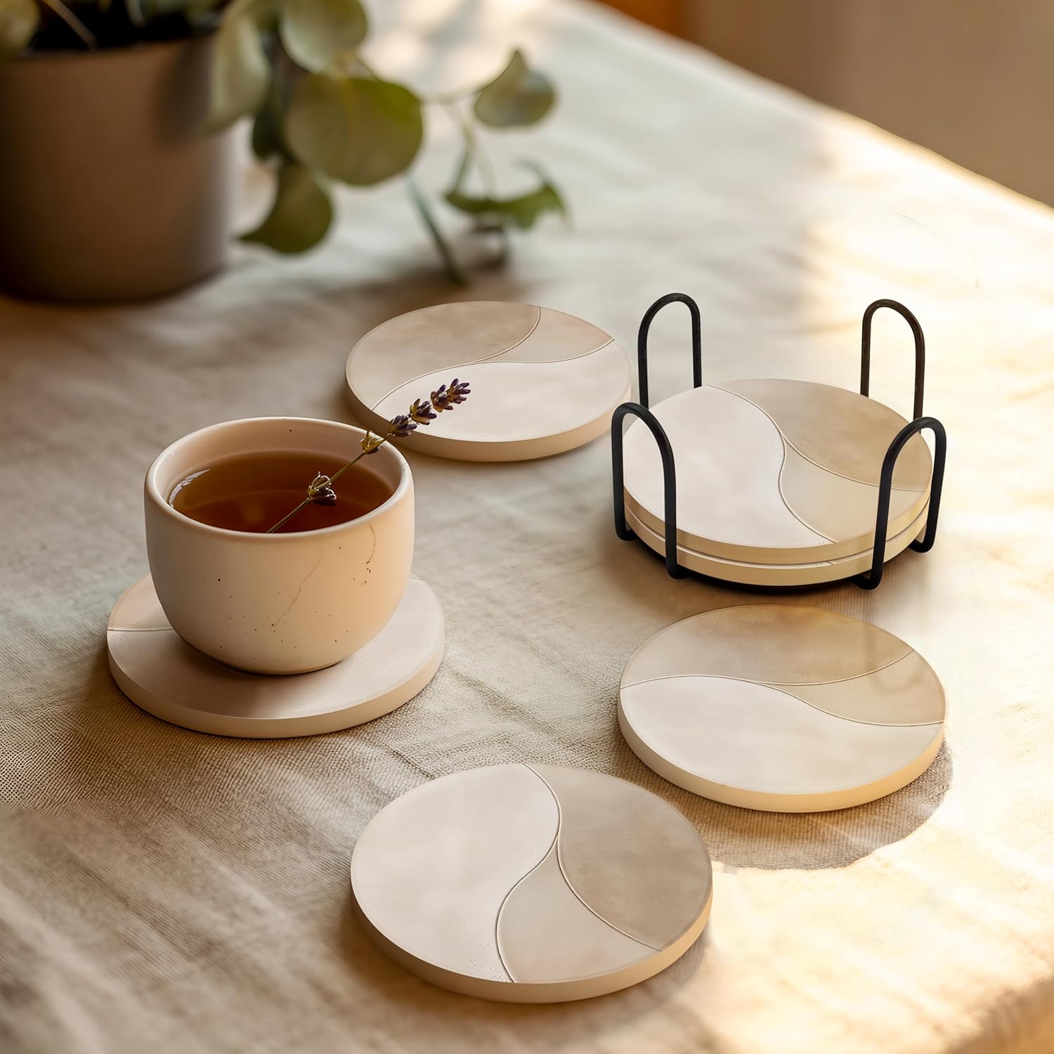 Holder / Modern Marble Look / Clay 1 / Set of 6