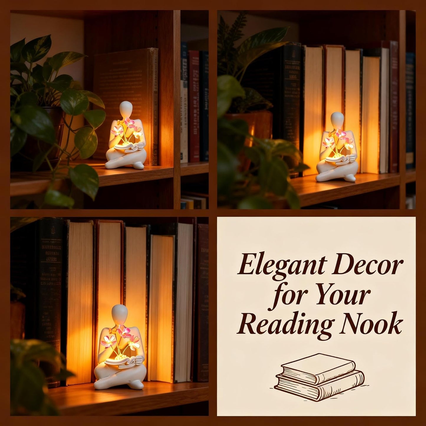 Battery Powered Night Light & Modern Adornos para Sala