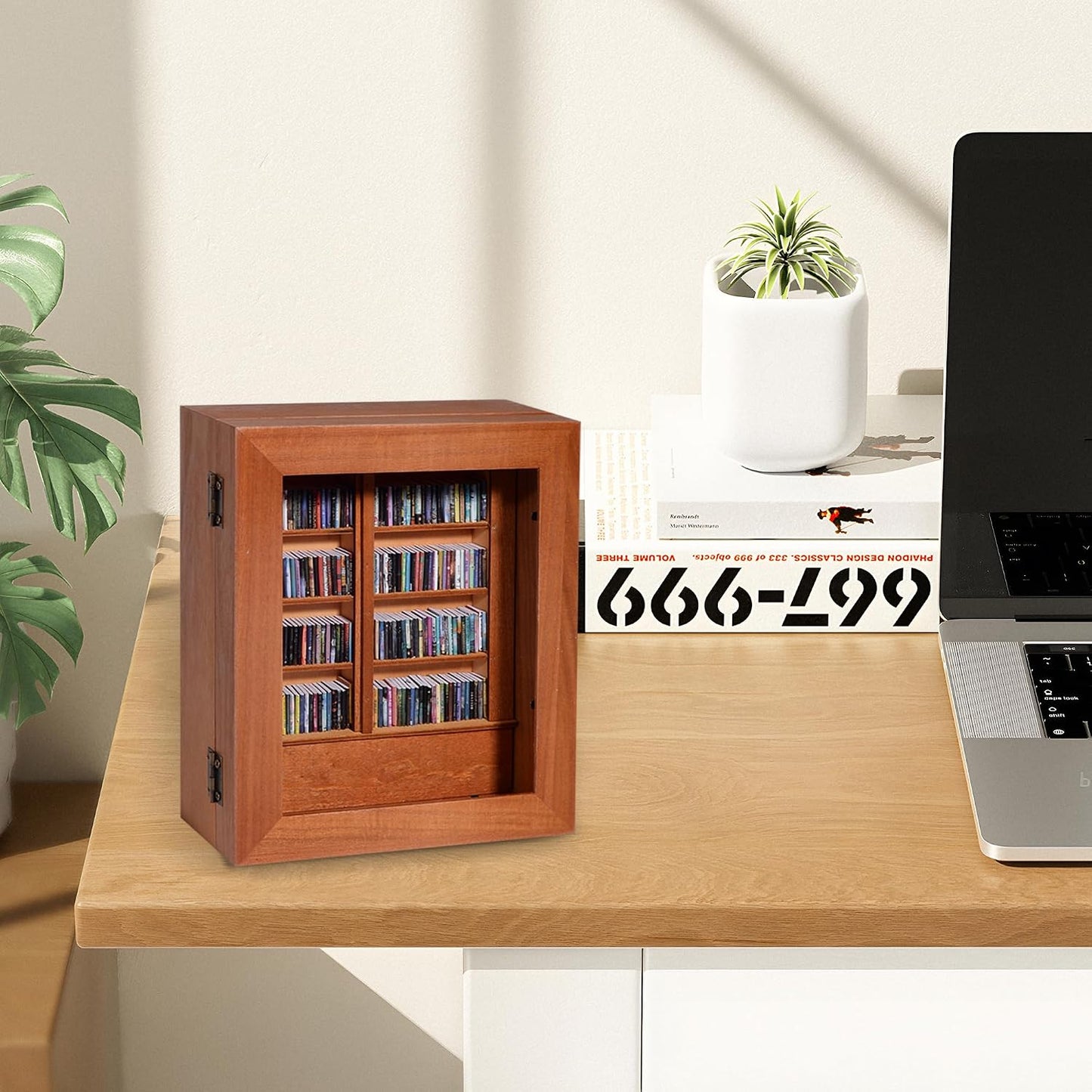 Tiny Books / Miniature Book Display / Brown / Medium