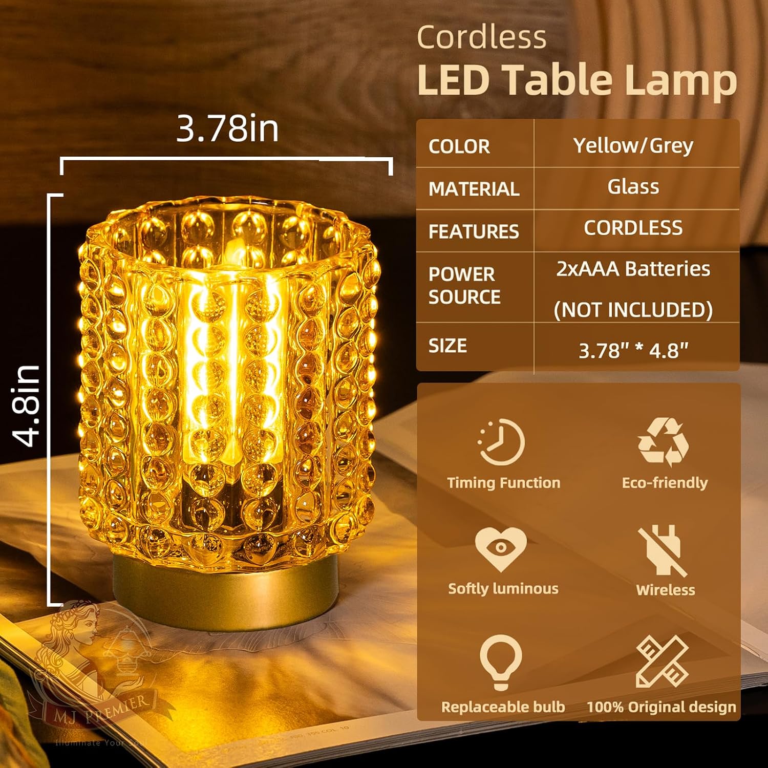 Battery Operated Lamp / Yellow