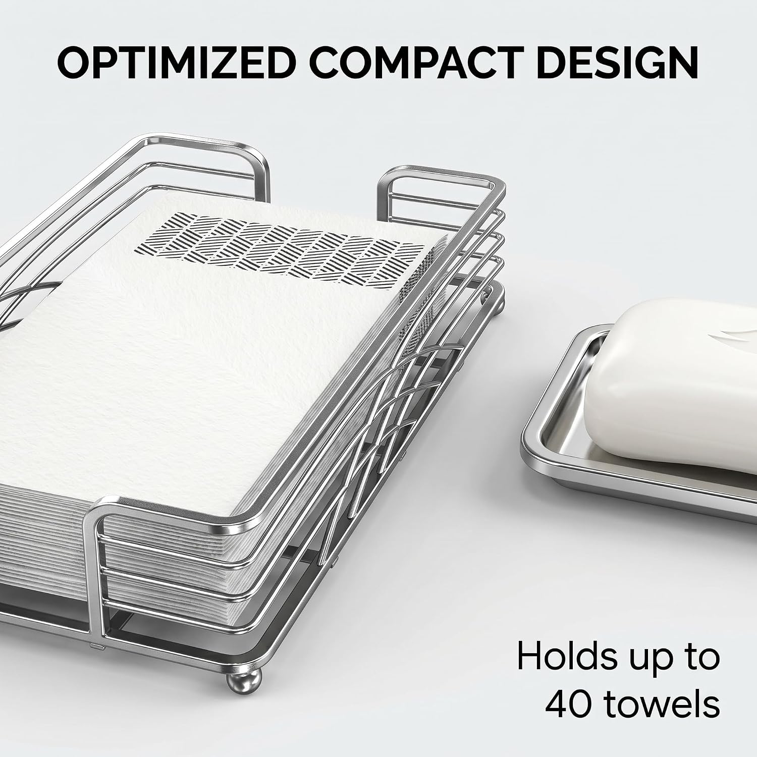 Silver Tray / B - Silver Napkin Holder for Bathroom / Guest Towel Holder