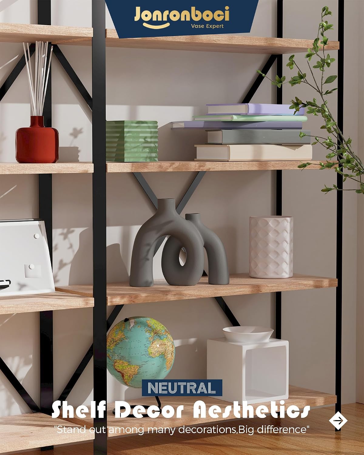 Dark Modern Minimalism Industrial Style Vases Home Decor / Gray