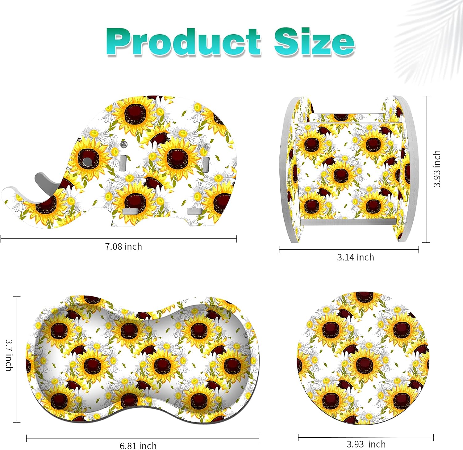 Wooden Plastic Elephant Pen Pencil Holder Office Desk Decor Supplies Organizer / Bright Sunflower