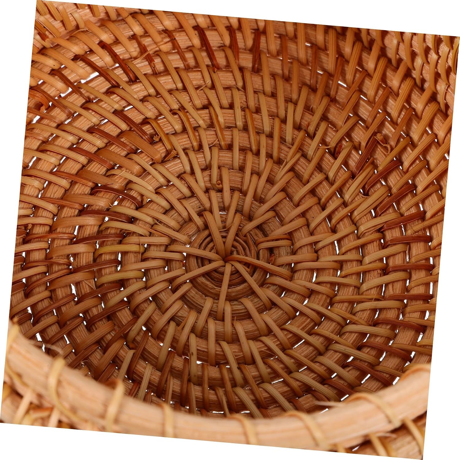 1Pc Handmade Rattan Basket Organizer Woven Storage Box