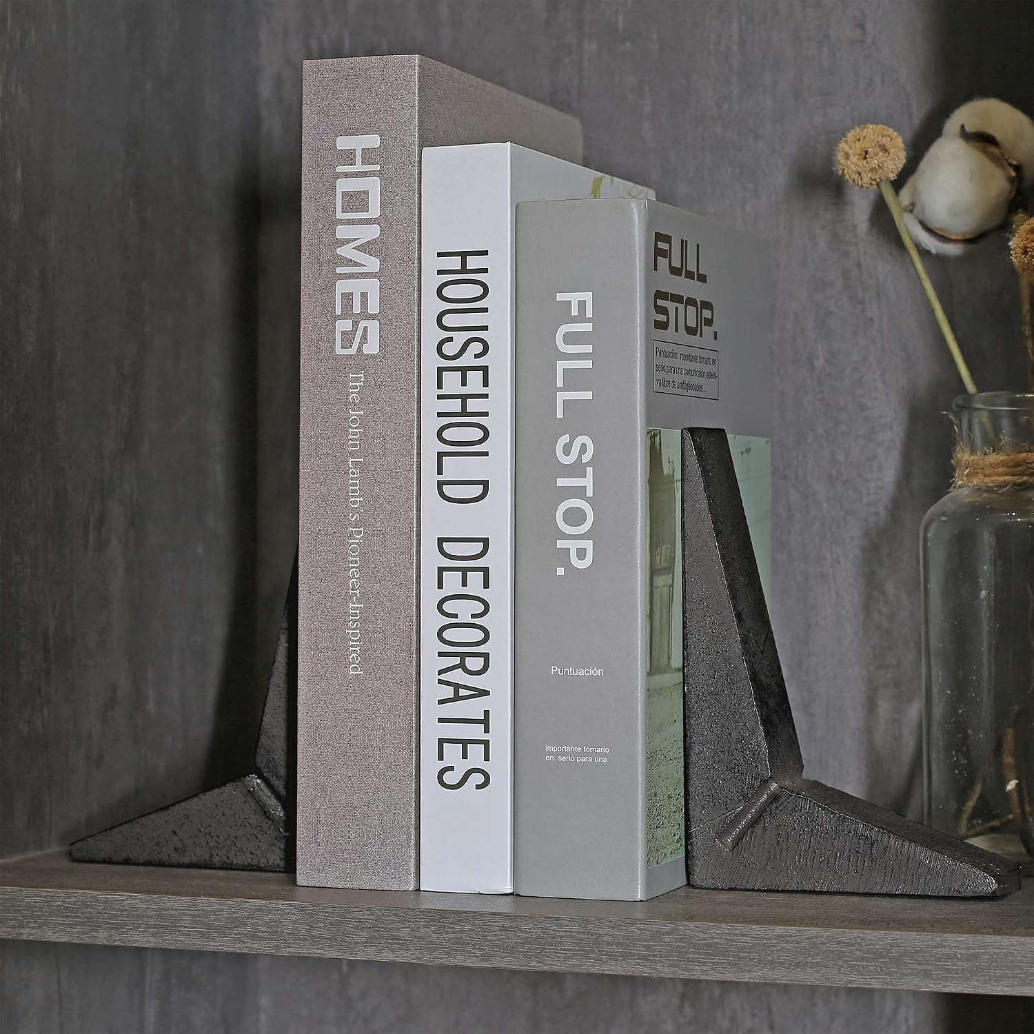 Cast Iron Bookends / Black