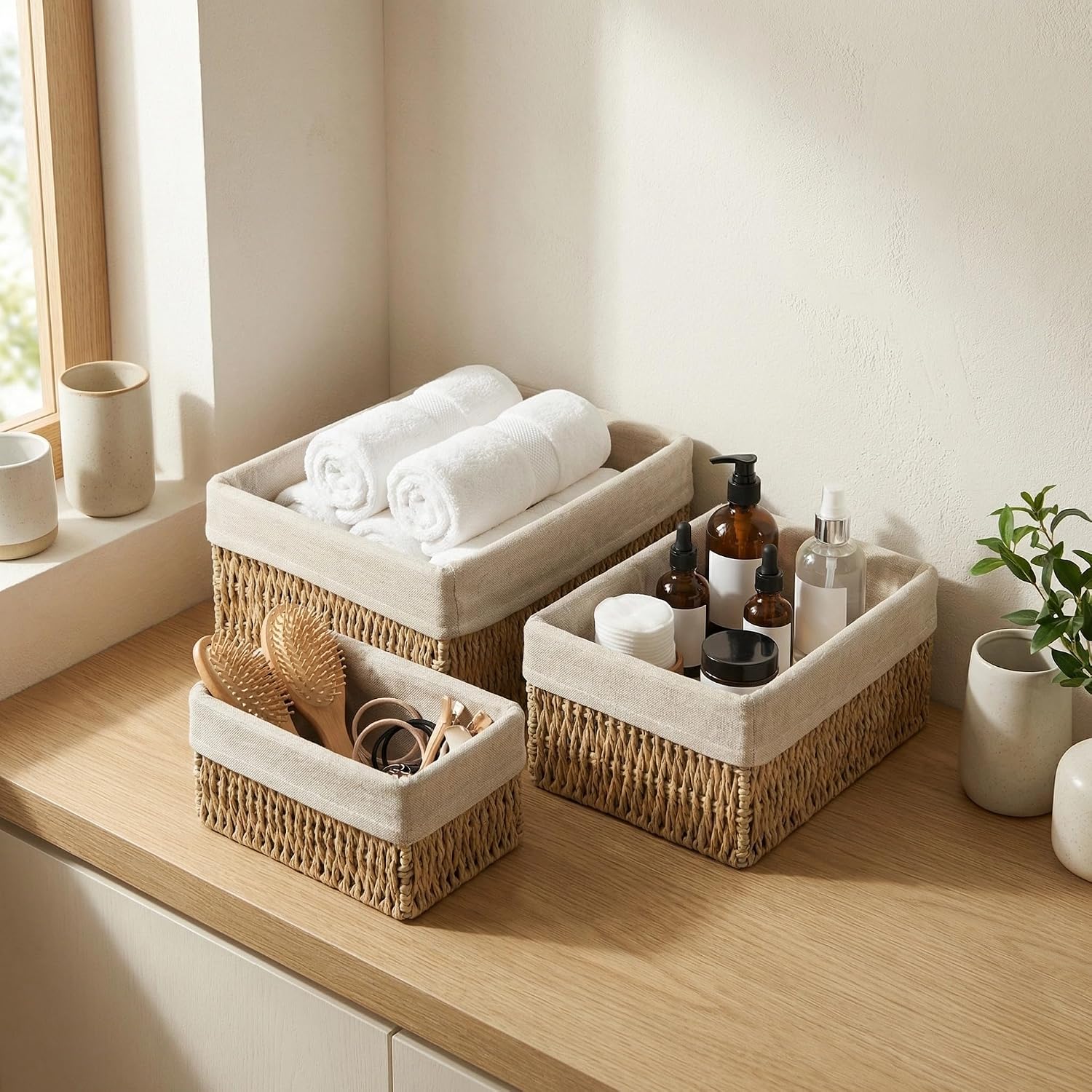 Wicker Baskets / Wicker Storage Baskets / Small / Set of 3