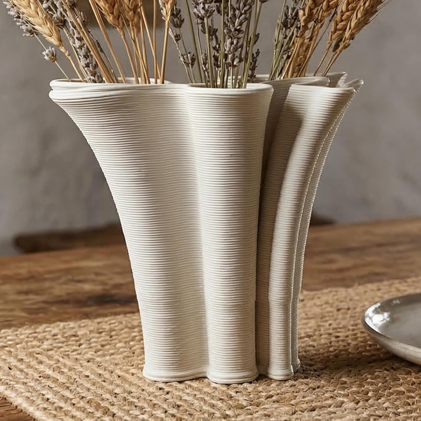 White Ceramic Vase / White-b, 5.9 Inch
