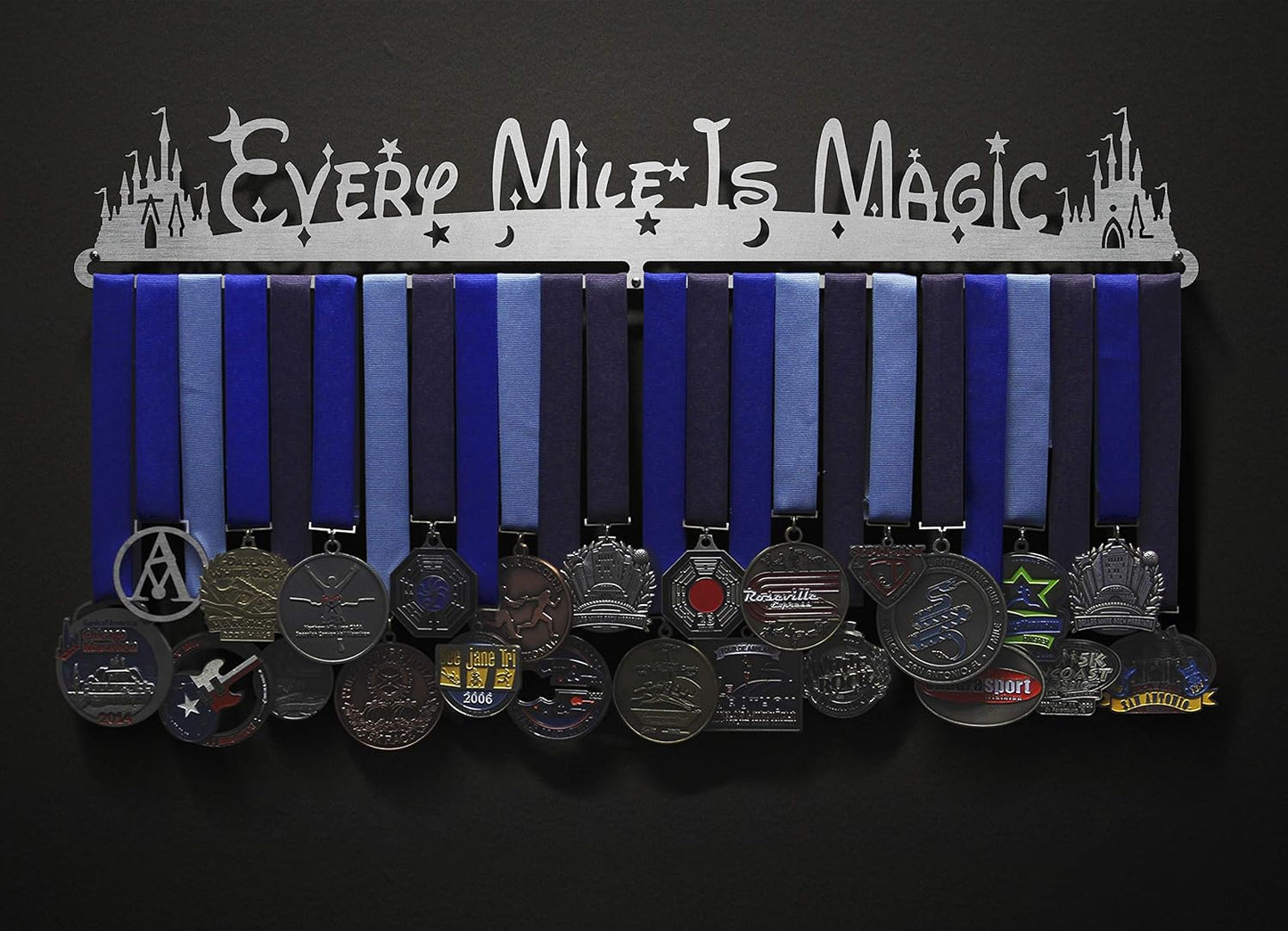 Allied Medal Hangers - Every Mile is Magic (24" Wide with 1 Hang bar) - Medal Hanger Holder Display Rack - Multiple