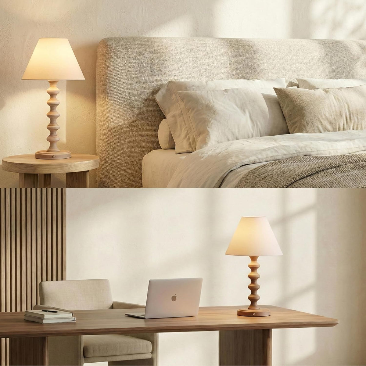 O'Bright Ember Rechargeable Table Lamp (Whitewashed_Baluster)