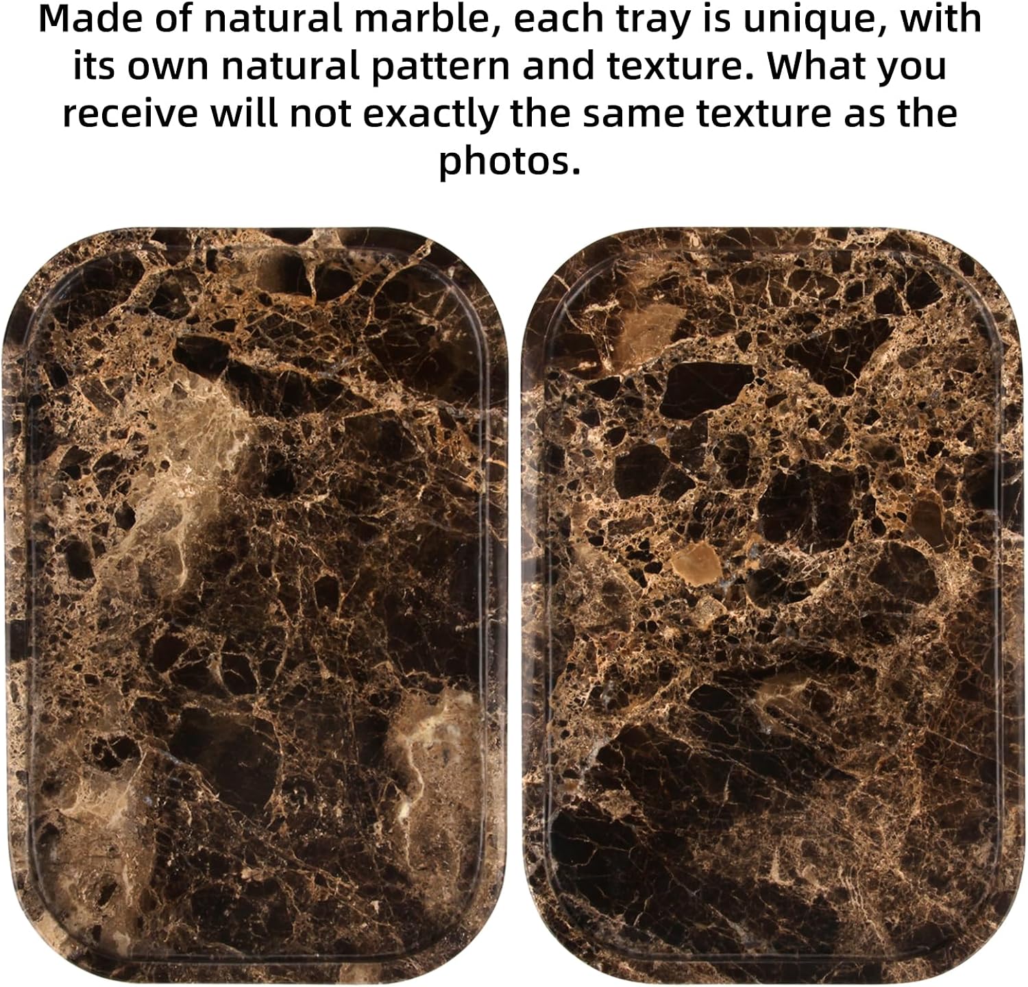 Marble Bathroom Vanity Tray / Dark Brown L / 8 x 0.7 x 12