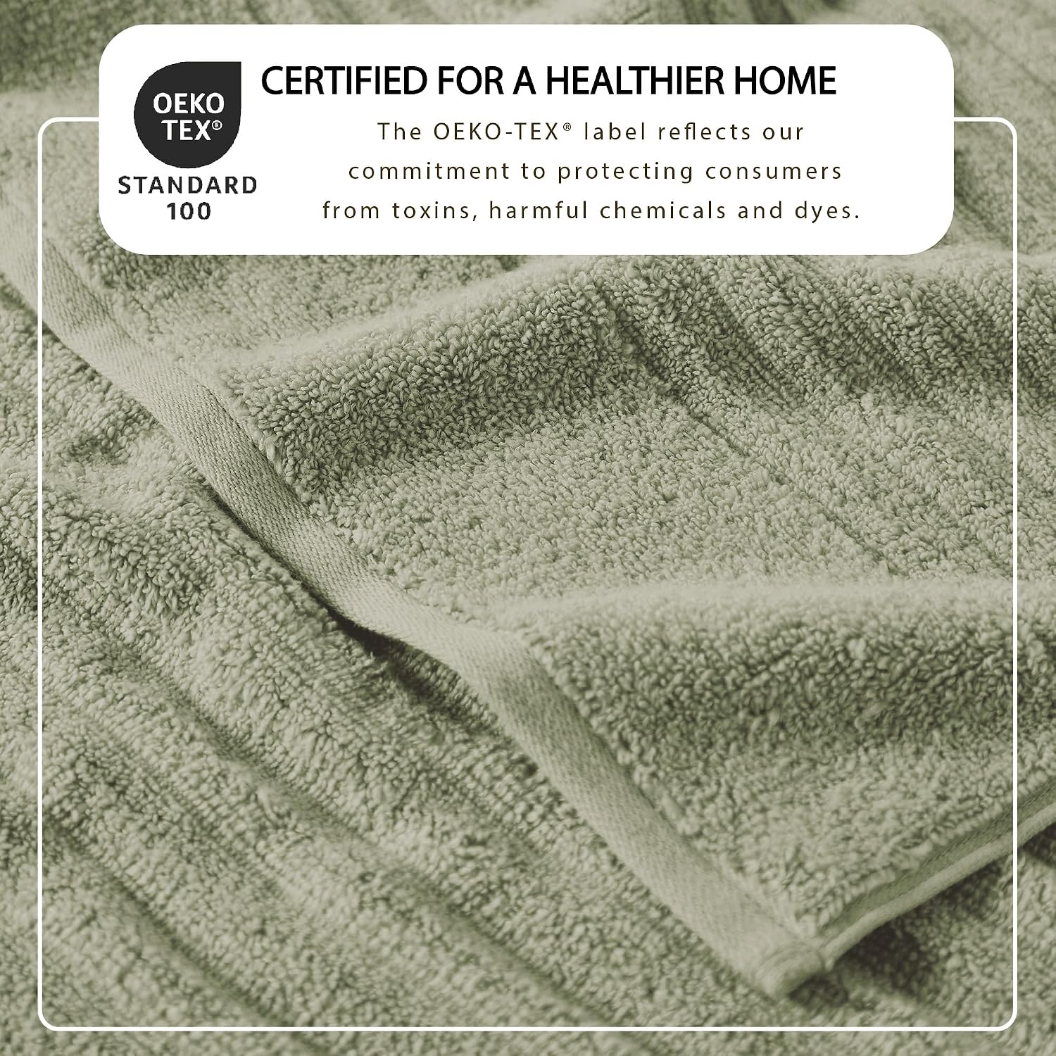Great Bay Home 4 Pack Bath Towel Set - 100% Cotton Towels - Absorbent & Quick-Dry Towels for Bathroom (Eucalyptus)