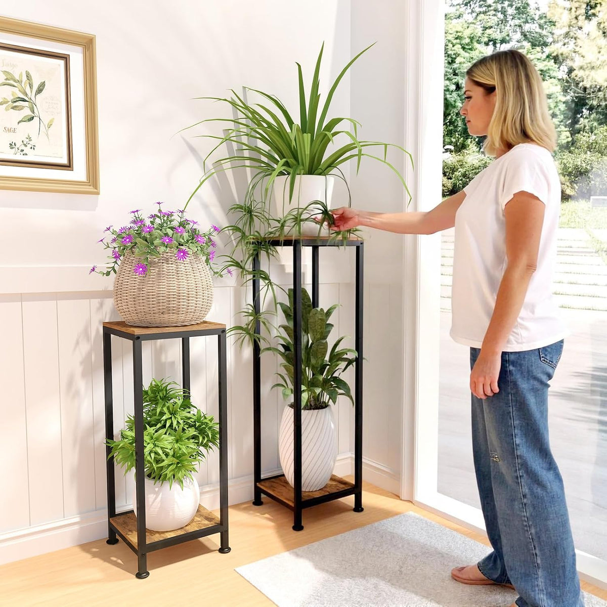 Lilybud--lily Plant Stand Indoor, 41'' Extra Tall Wood Plant Stands Heavy Duty Pedestal Stand for Indoor Outdoor