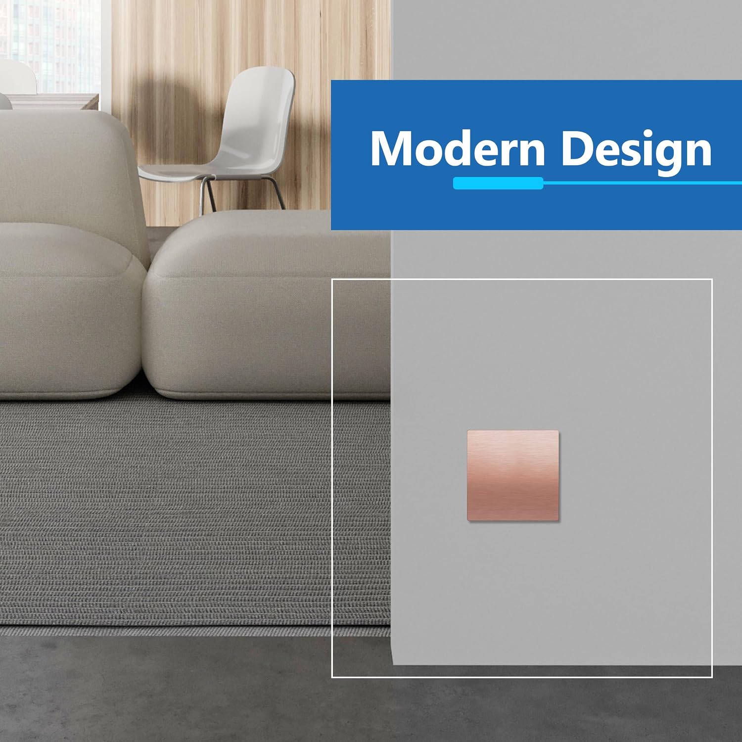 LIDER Double Blank Screwless Metal-Surface Wall Plate, Stainless Steel | Mid-Size 2-Gang 4.88” X 4.92”, Temperature And