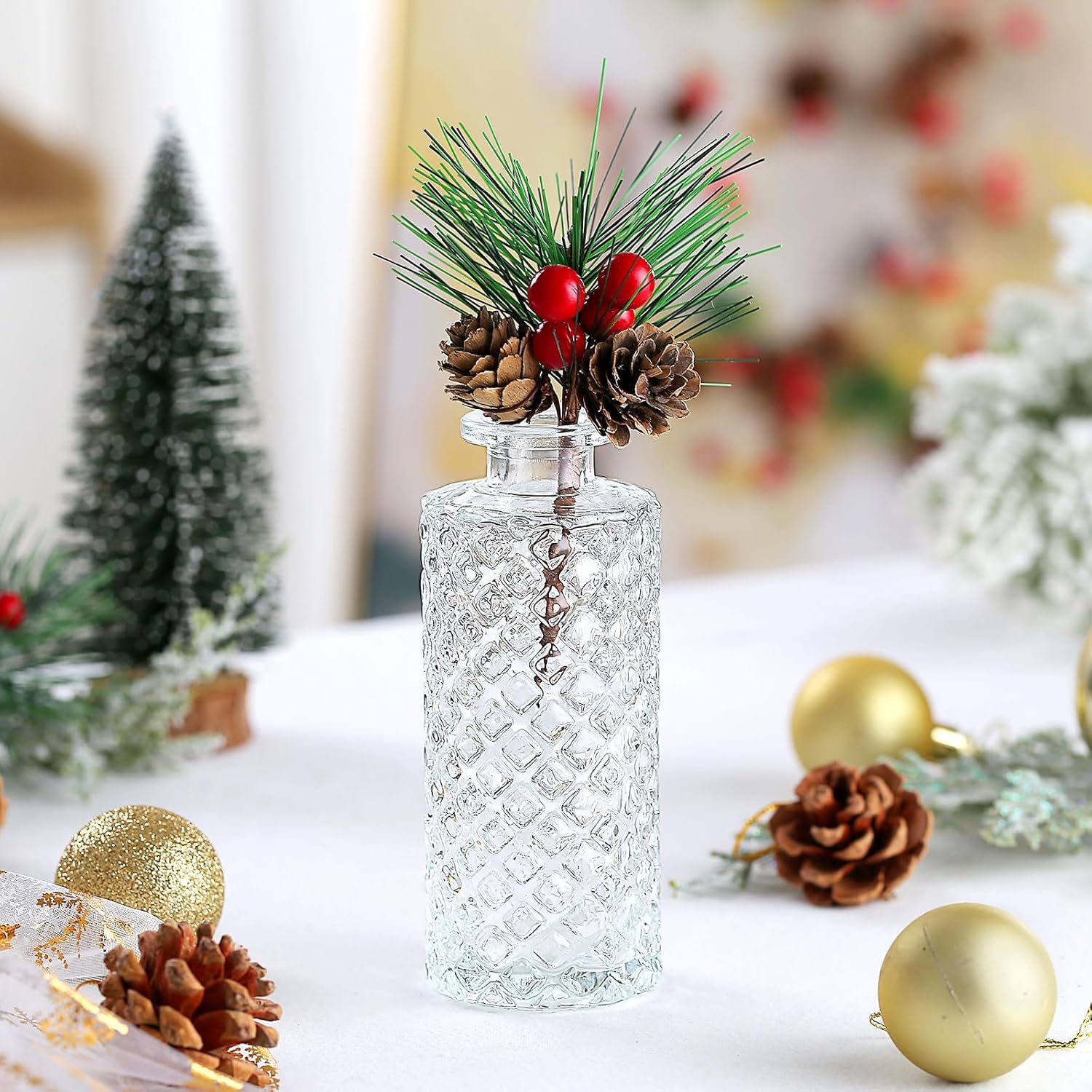 Glass Bud Vase for Centerpieces Wedding / Clear / Set of 15