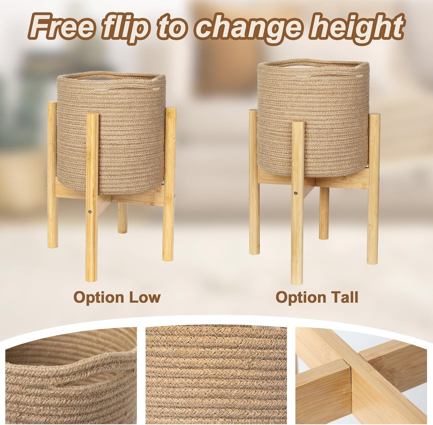Bamboo Wood Stand / Jute