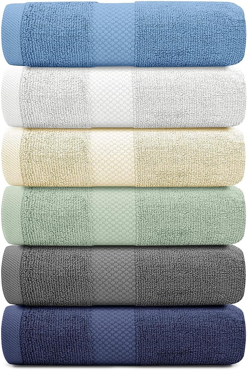 White Classic Luxury Multicolor Hand Towels - Soft 100% Turkish Cotton | Highly Absorbent Hotel spa Bathroom Towel