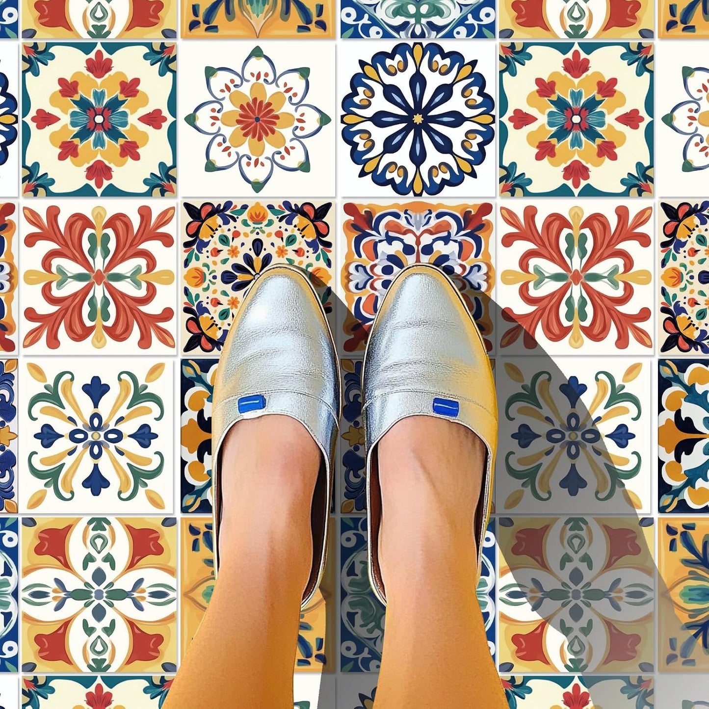 Style Tile Stickers Bohemia Peel and Stick Tile Stickers Mediterranean Style / Mosaic / Set of 36