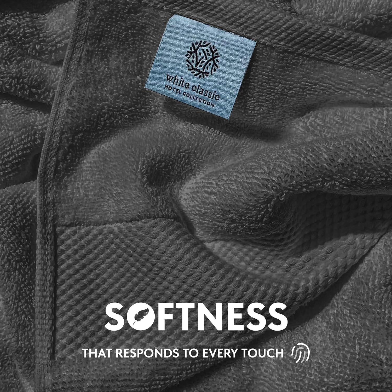 White Classic Luxury Charcoal Hand Towels - Soft 100% Turkish Cotton | Highly Absorbent Hotel spa Bathroom Towel