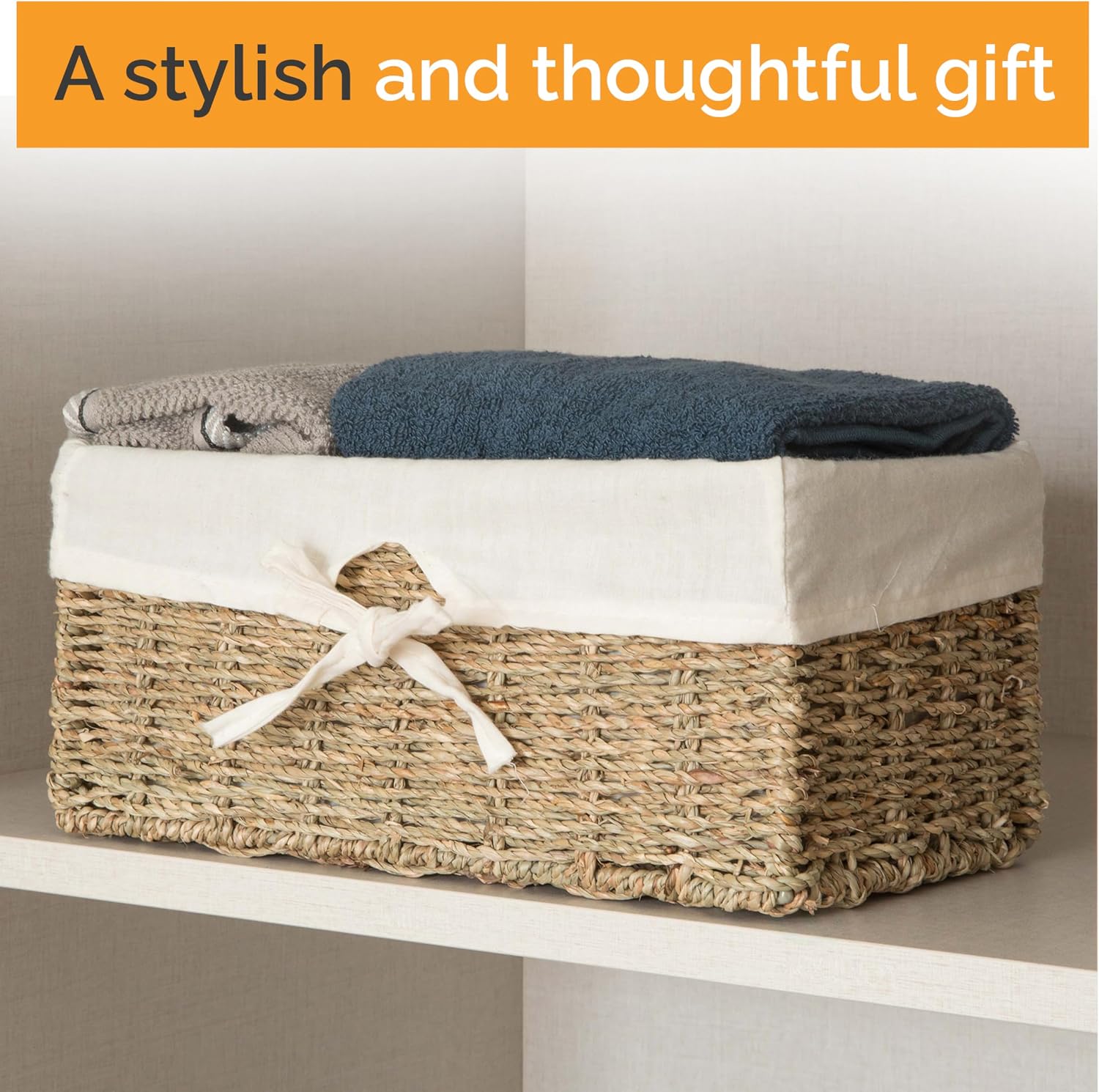 Wicker Basket / Wicker Basket for Gifts / White
