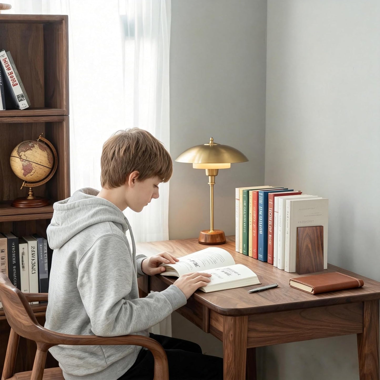 Walnut Book Ends Hold Heavy Books- in Wood Bookends / Small-walnut 5.9in Tall / 6 x 5 x 4