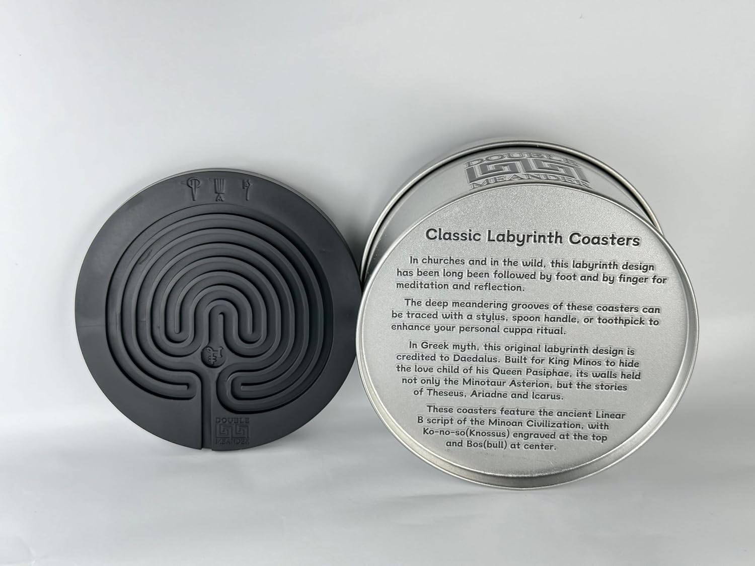 Labyrinth Silicone Coasters / Black / Set of 8