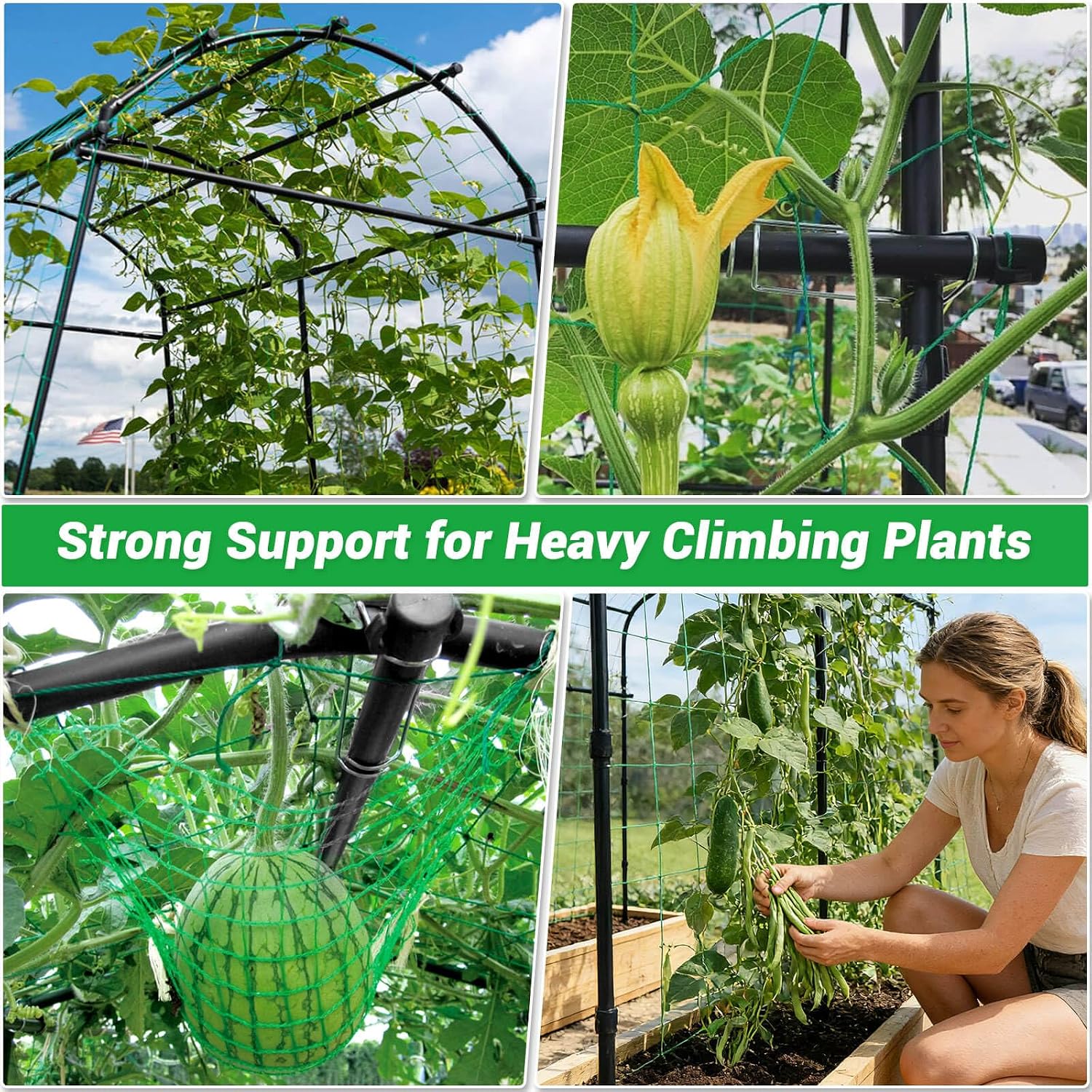 7FT Garden Trellis for Climbing Plants Outdoor, Metal Arch Trellises | Heavy Duty Large Cucumber Trellis for Raised