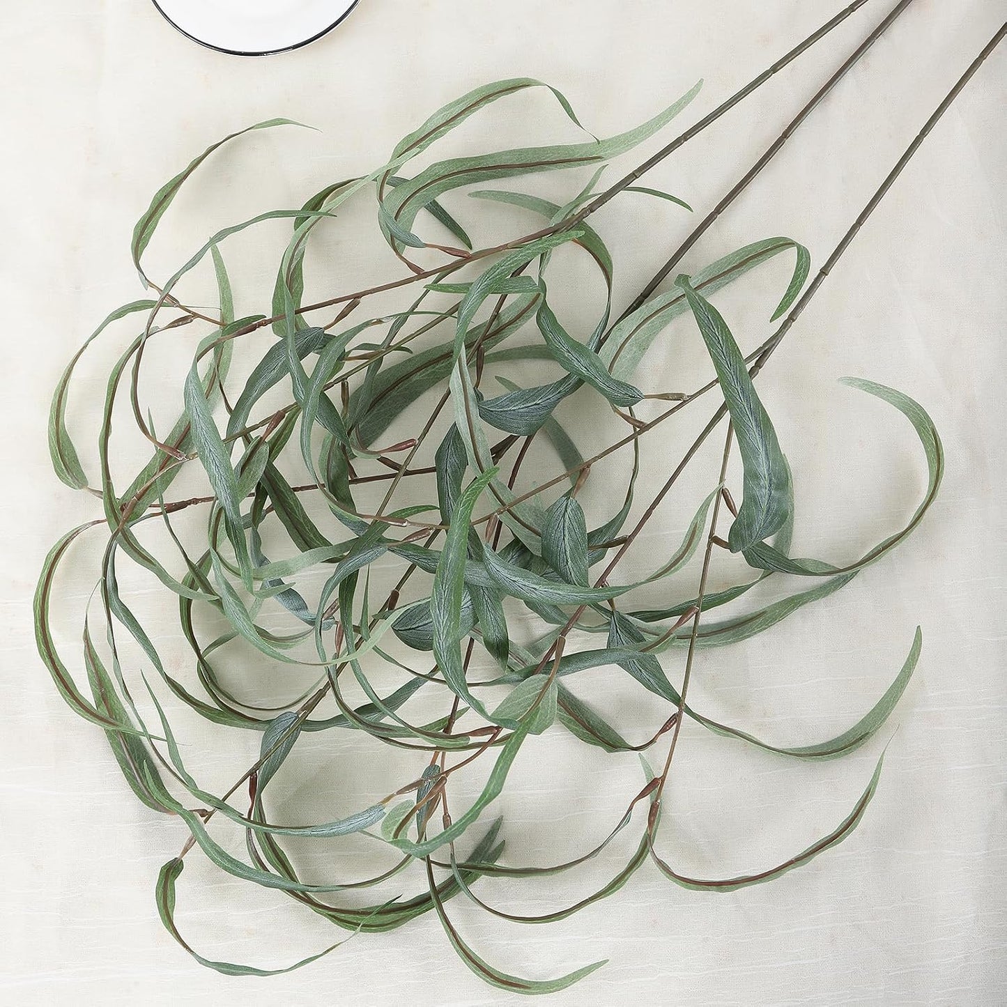 25.6" Faux Eucalyptus Leaves Branches Graceful Fake Plants Stems / Eucalyptus Stems / Set of 6