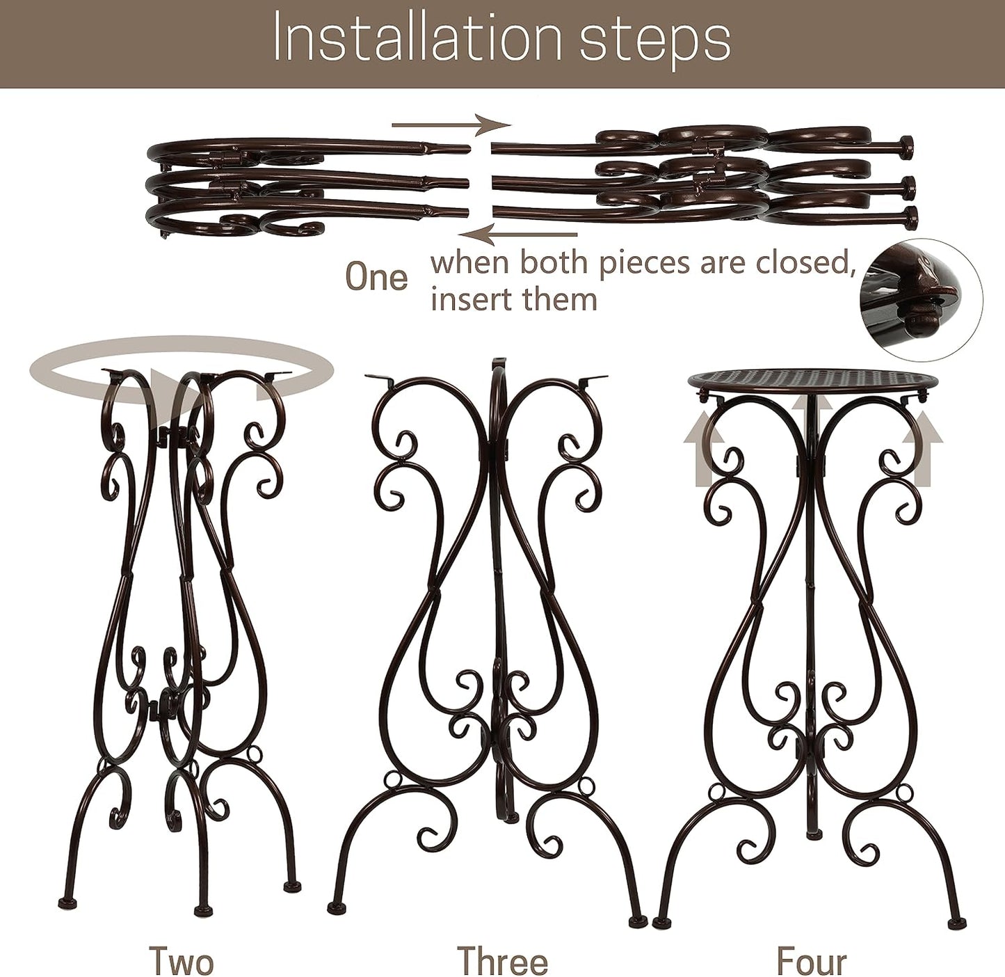 NAKUPE 2 Pack Plant Stands Indoor Outdoor, Metal Flower Pot Holder 22.5 inch Tall, Heavy Duty Pedestal Plants Stand for