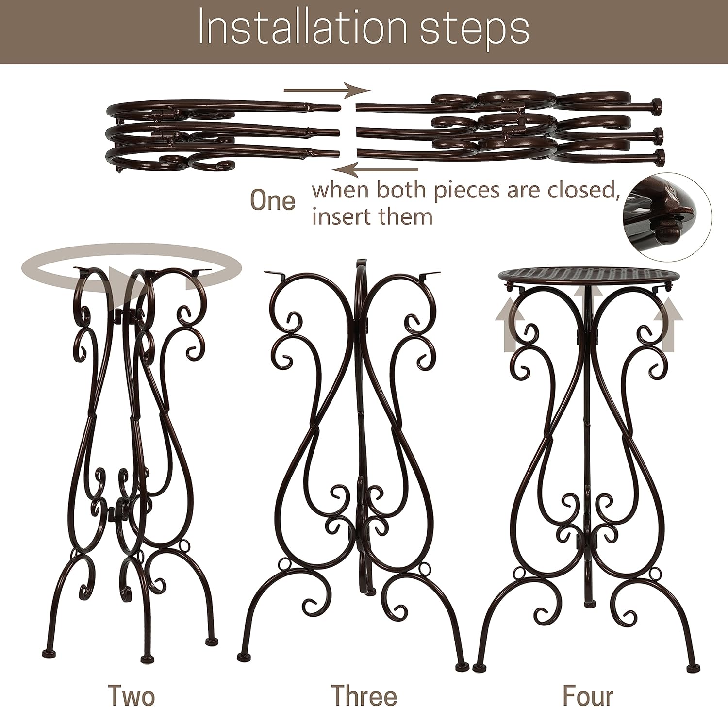 NAKUPE 2 Pack Plant Stands Indoor Outdoor, Metal Flower Pot Holder 22.5 inch Tall, Heavy Duty Pedestal Plants Stand for