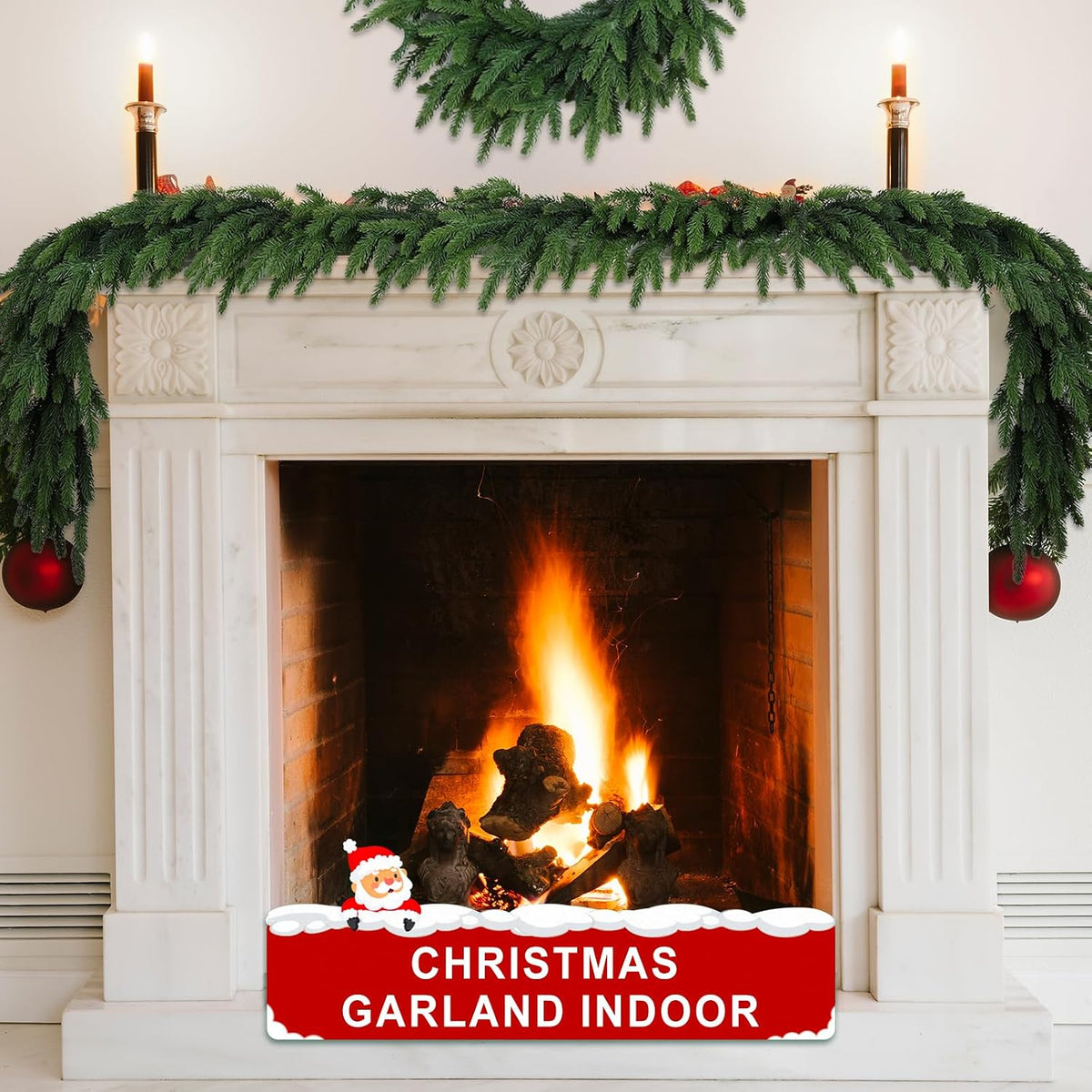 9Ft Christmas Garland Realistic Fuller,Natural Droopy,Bendable Mantle Garland for Table Mantle Wall, Garlands for