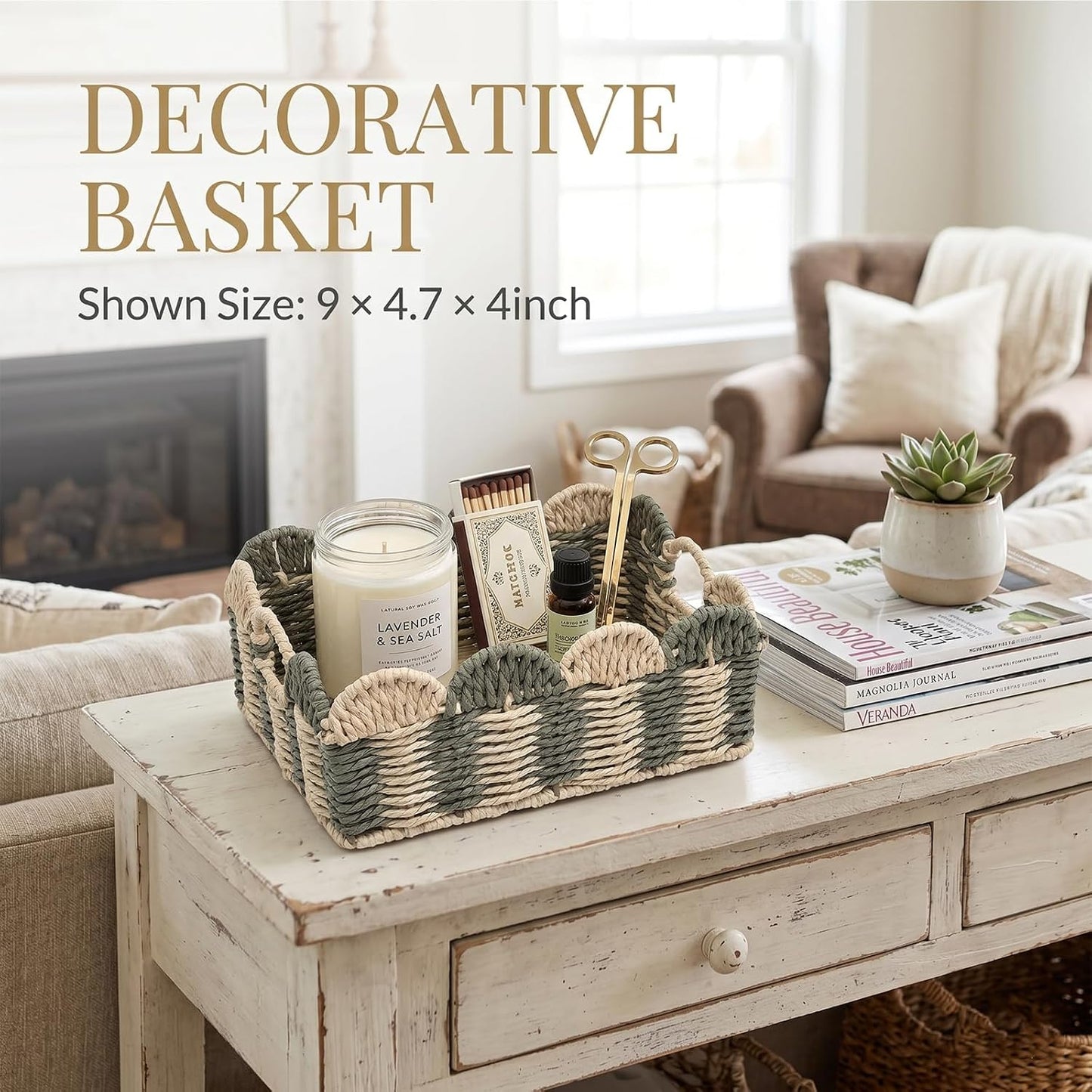 Handmade Paper Rope Basket / Small