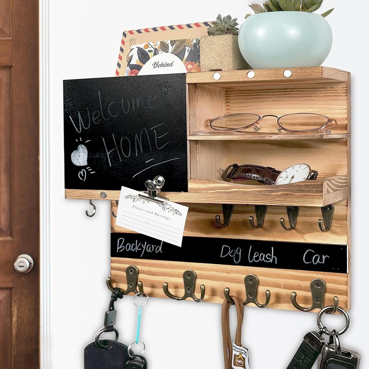 Key Holder / Hooks Small Key Shelf / Brown