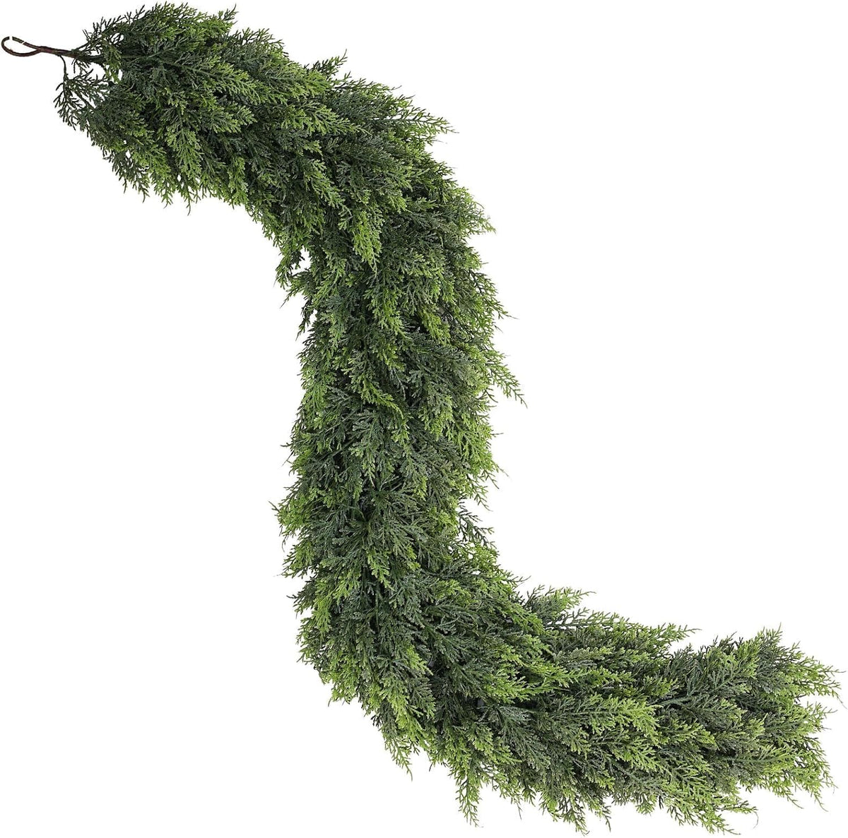 9FT 2Pcs Artificial Christmas Cedar Garlands for Home Fireplace Decoration | Thick and Lush, Realistic Faux Pine