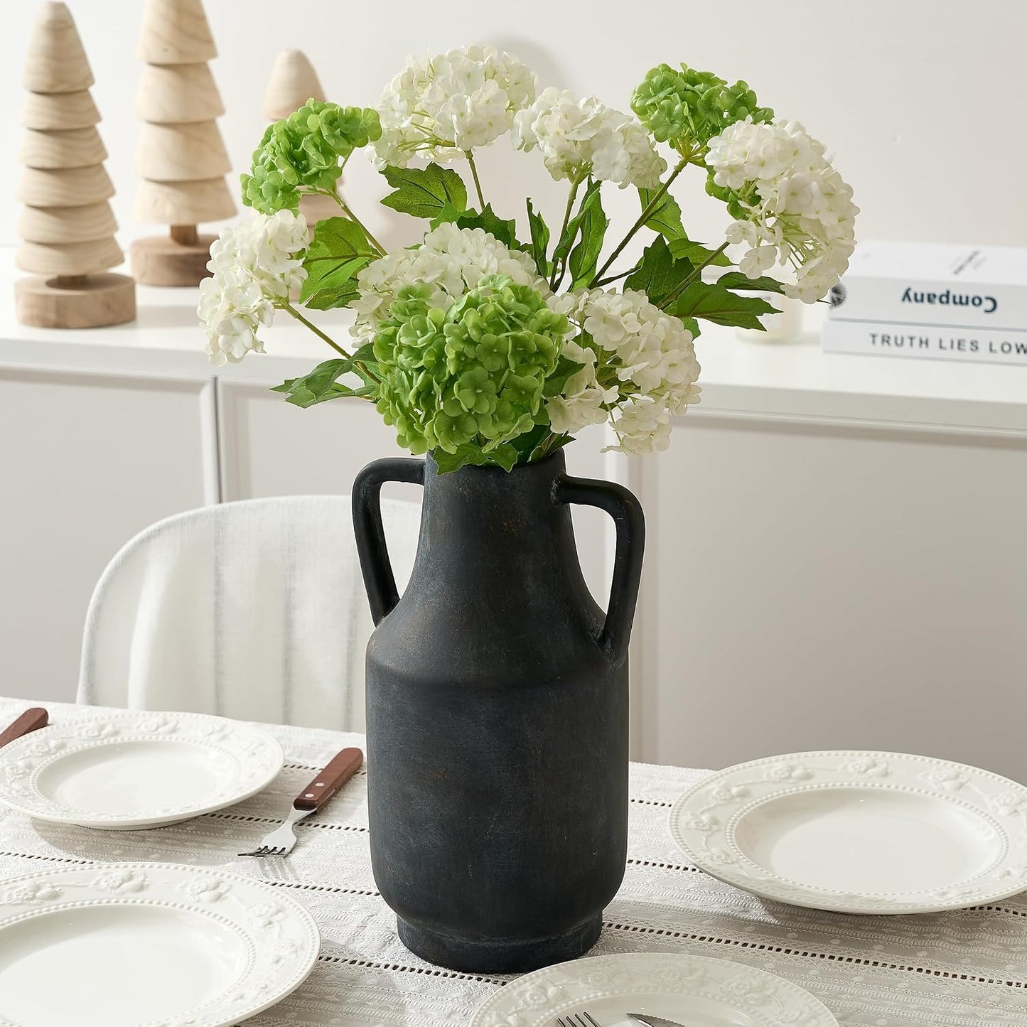 Ceramic Rustic Flower Vase / 112-black Bronze / 12 Inch