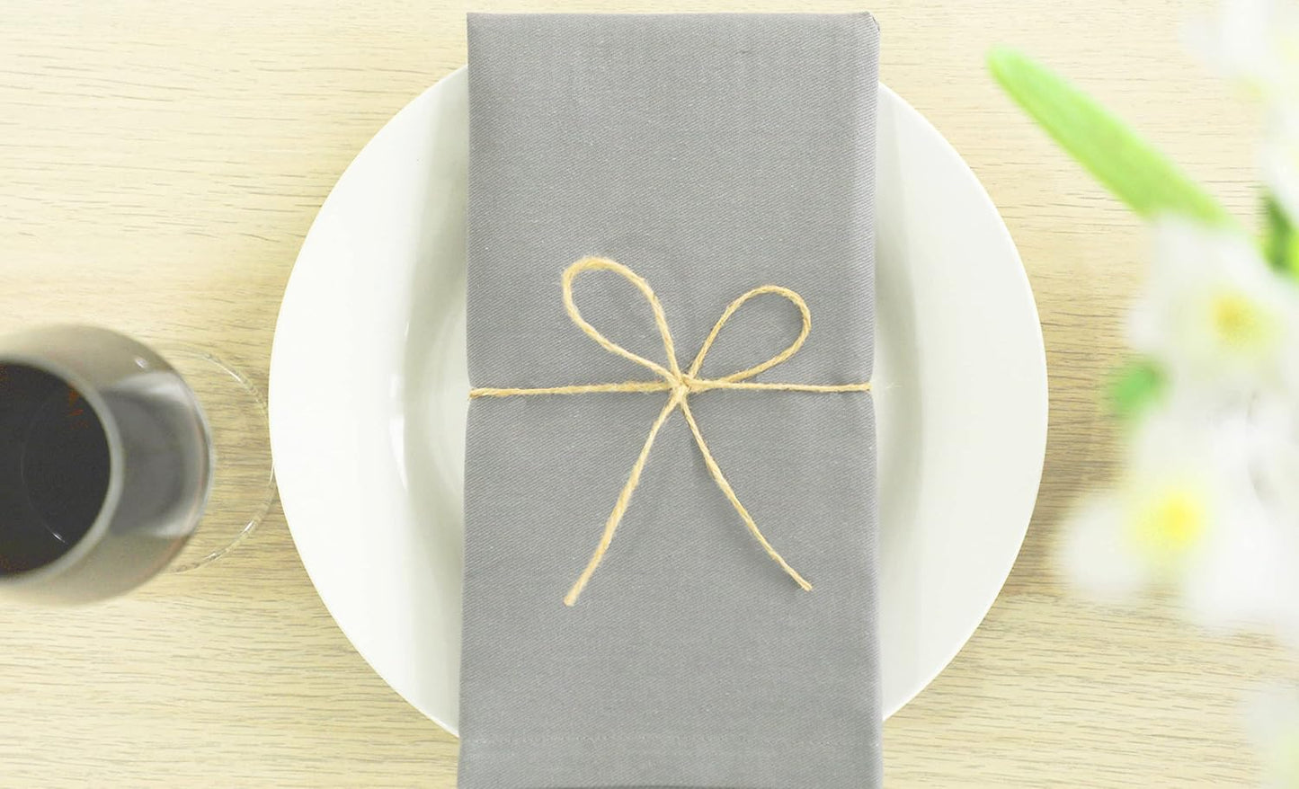 Cotton Cloth Napkins Set of 12 Washable Soft Premium Hotel Quality 18x18 inch Dinner Napkin for Parties, Weddings and